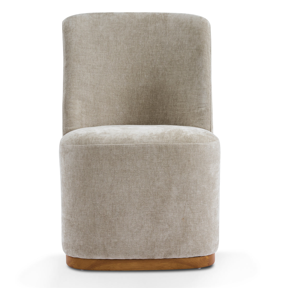 Neretva light camel dining chair showing single chair front view