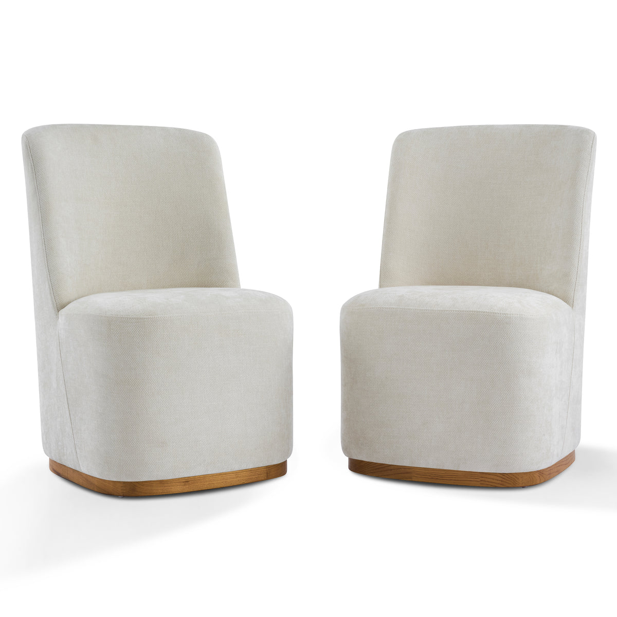 Neretva white dining chair showing set of 2 chairs front view