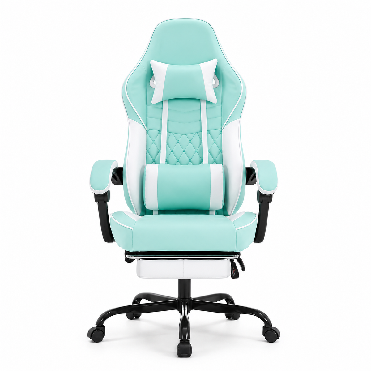 Nexar aqua ergonomic gaming chair straight front view on white background