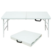 Noren white folding table showing unfolded tabletop and compact fold flat storage design
