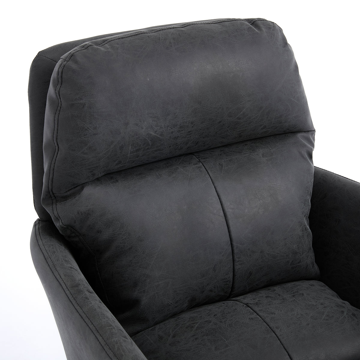 Norven black office chair showing padded backrest detail