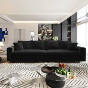  Norwalk black corduroy modular sofa front view in modern apartment living room