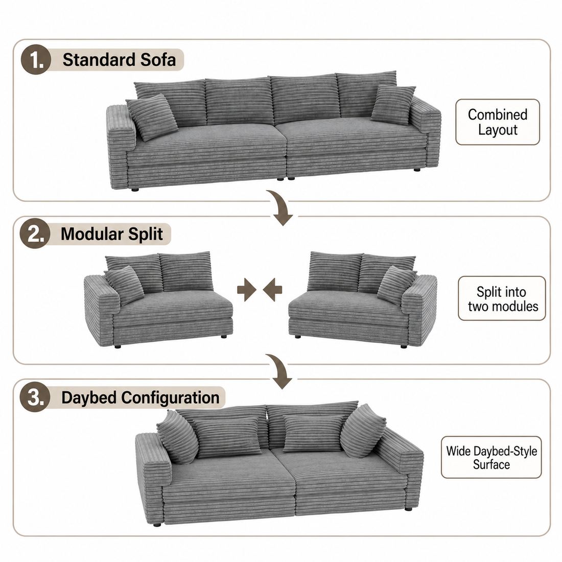 Convertible Chaise Lounge Layout