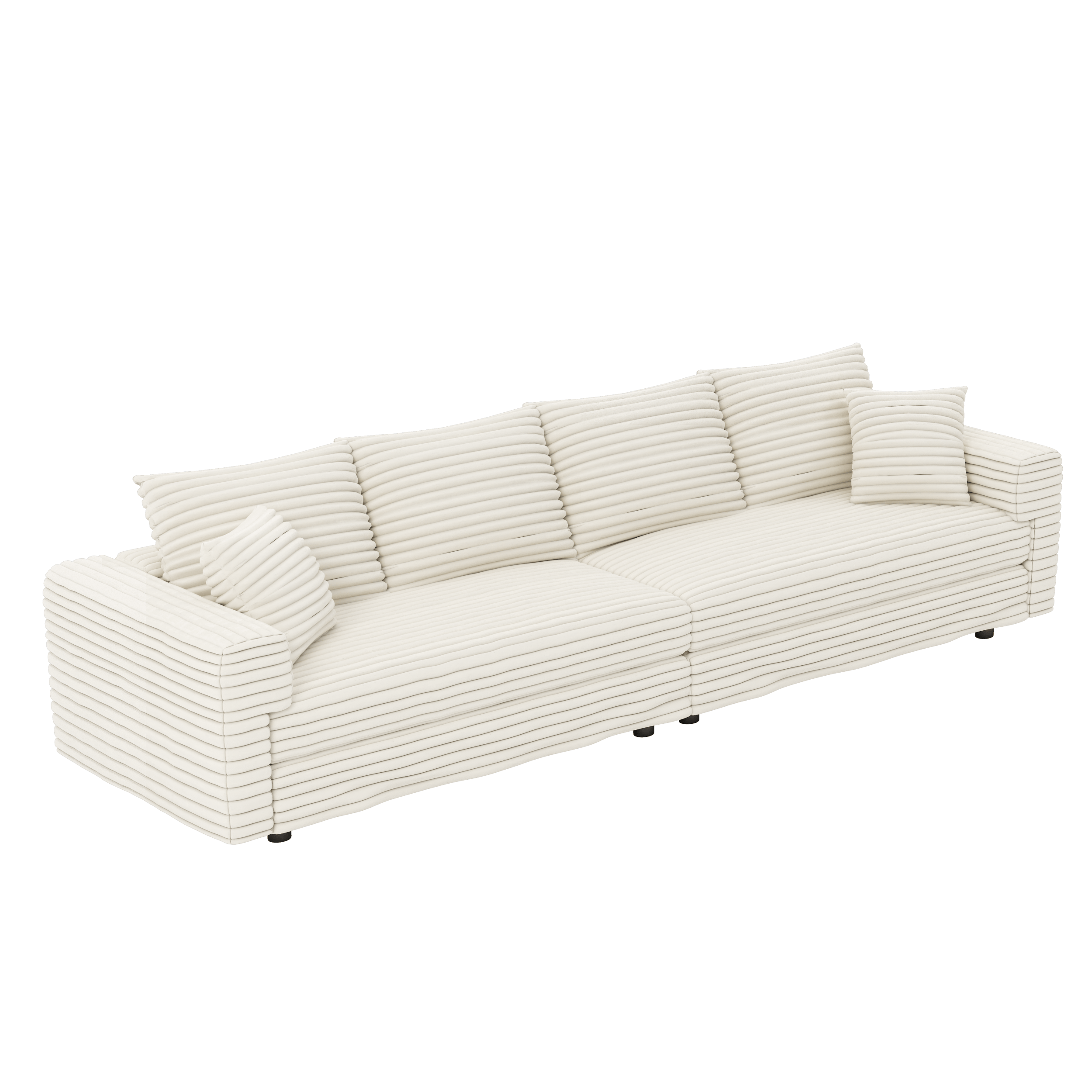 Norwalk beige sofa showing angled view on white background