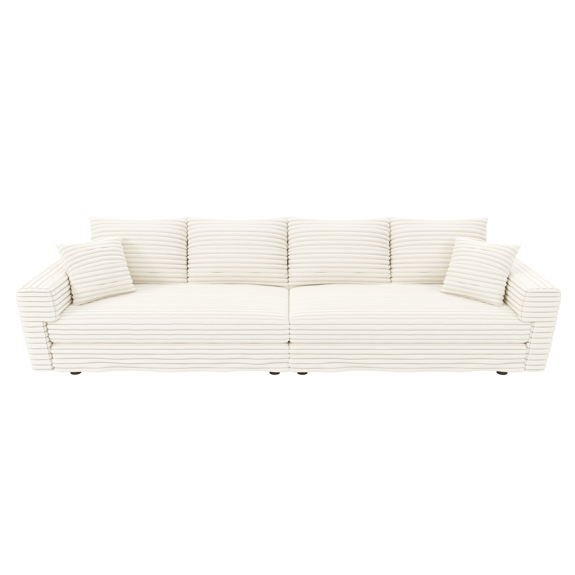 Norwalk beige sofa showing front view on white background