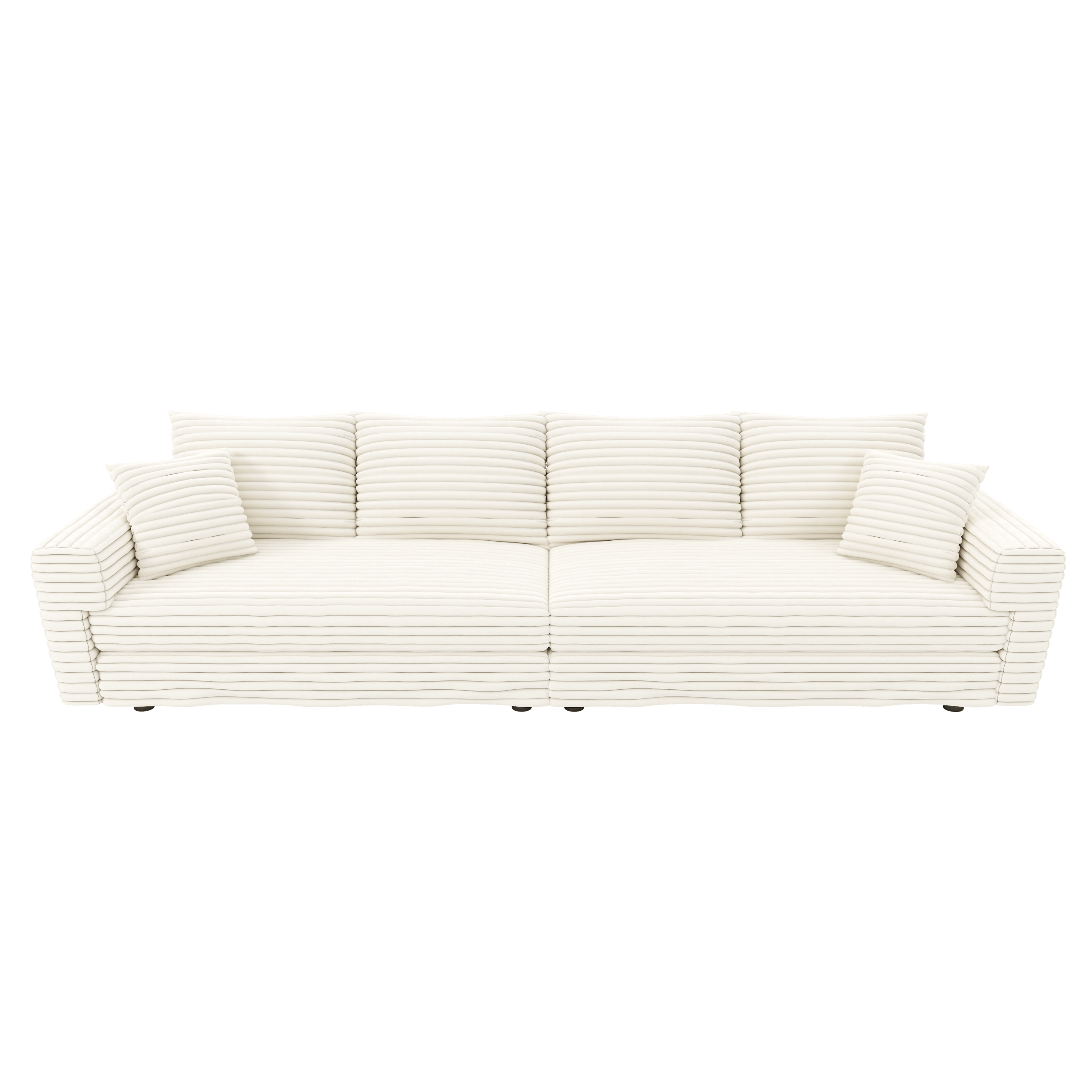 Norwalk beige sofa showing front view on white background