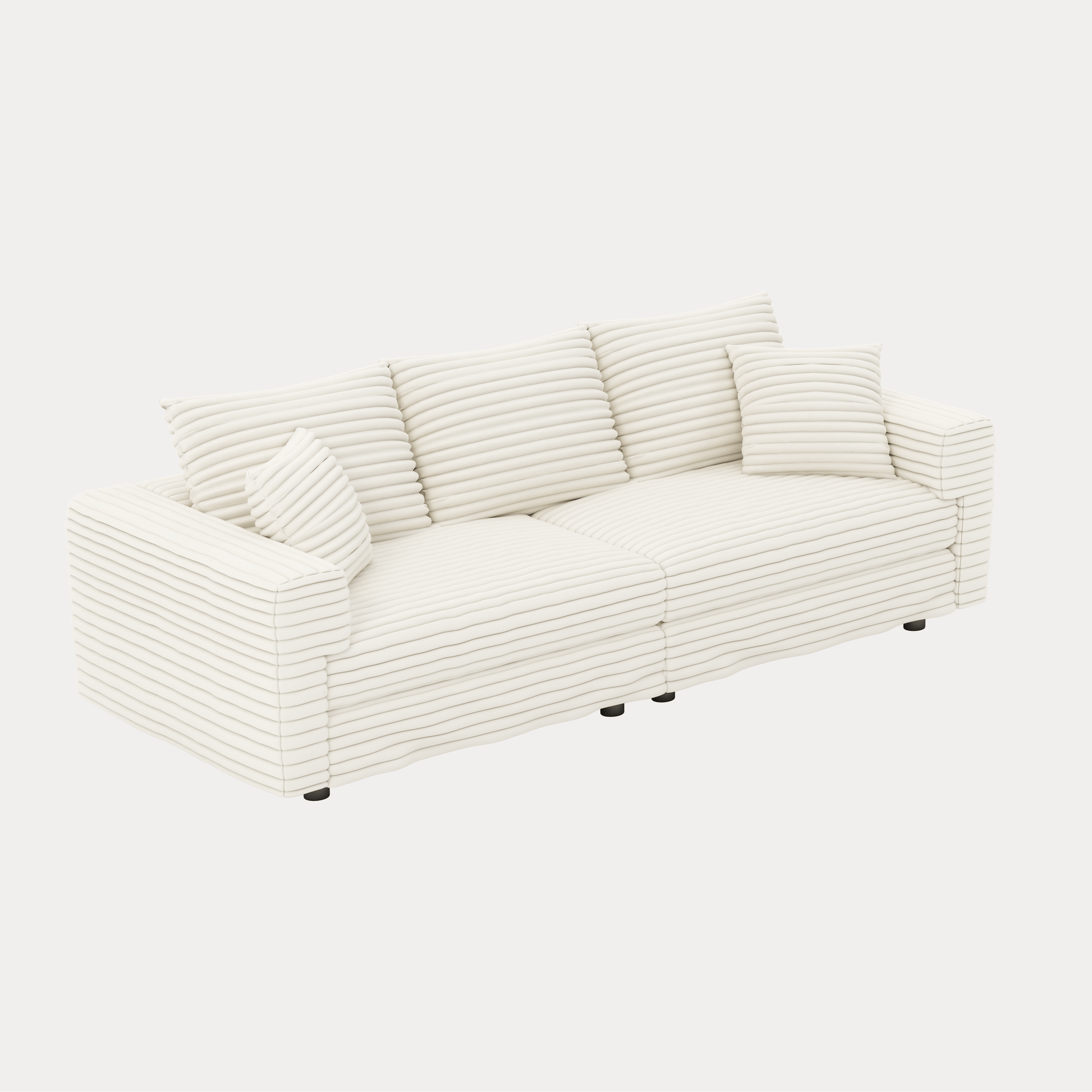 Norwalk beige sofa showing angled view on white background