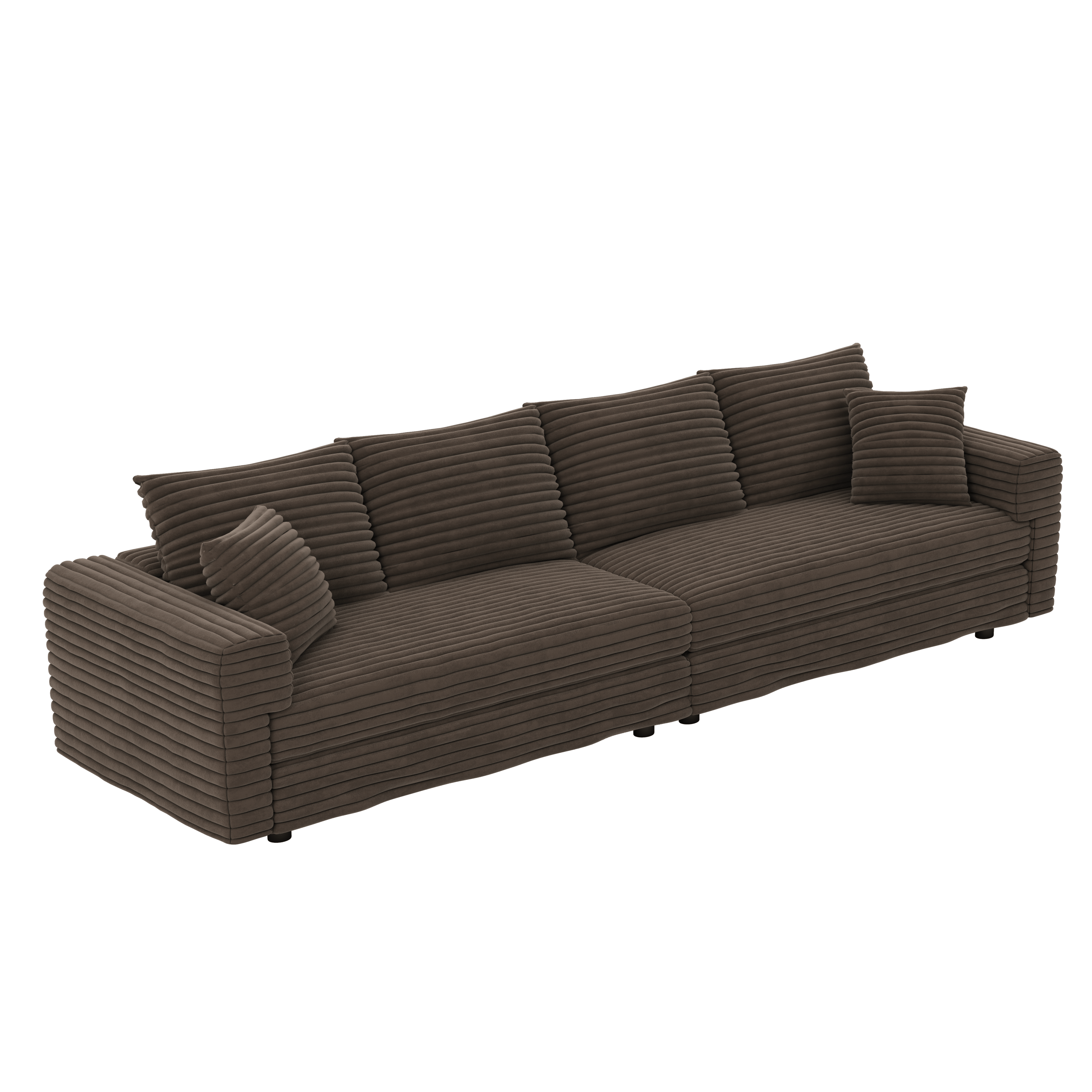 Norwalk brown sofa showing angled view on white background