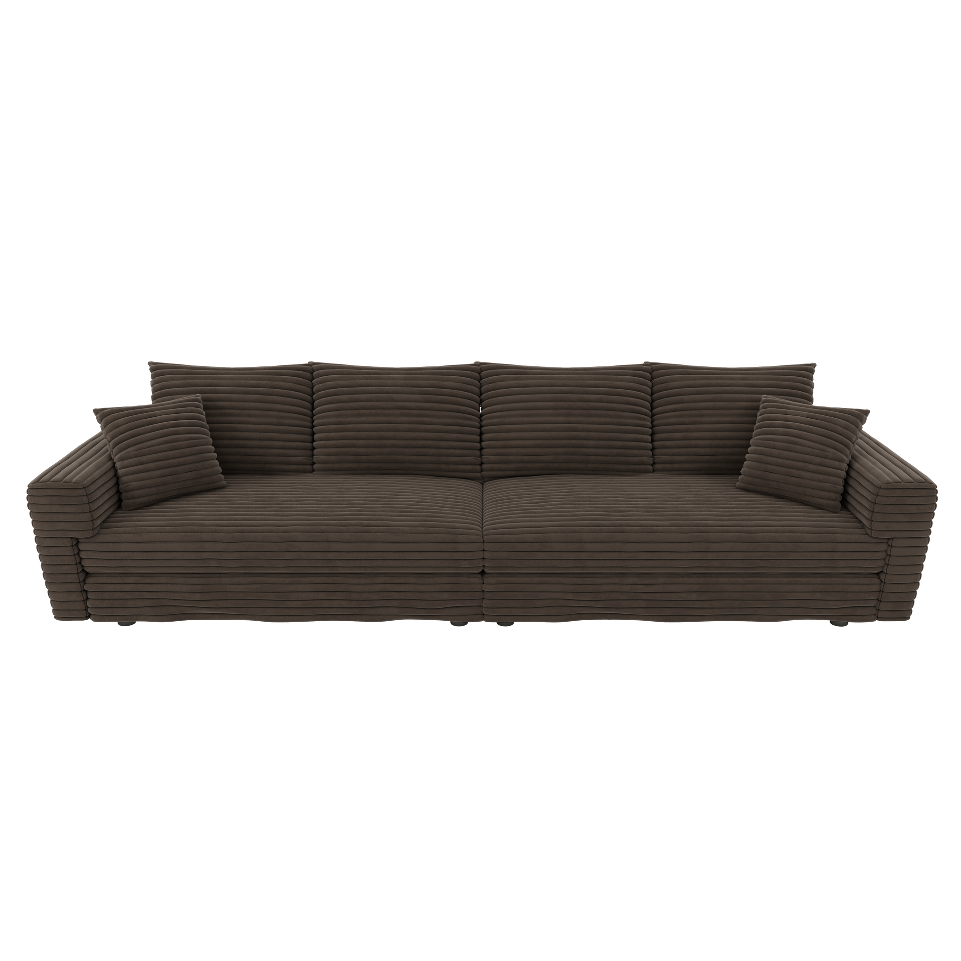 Norwalk brown sofa showing front view isolated