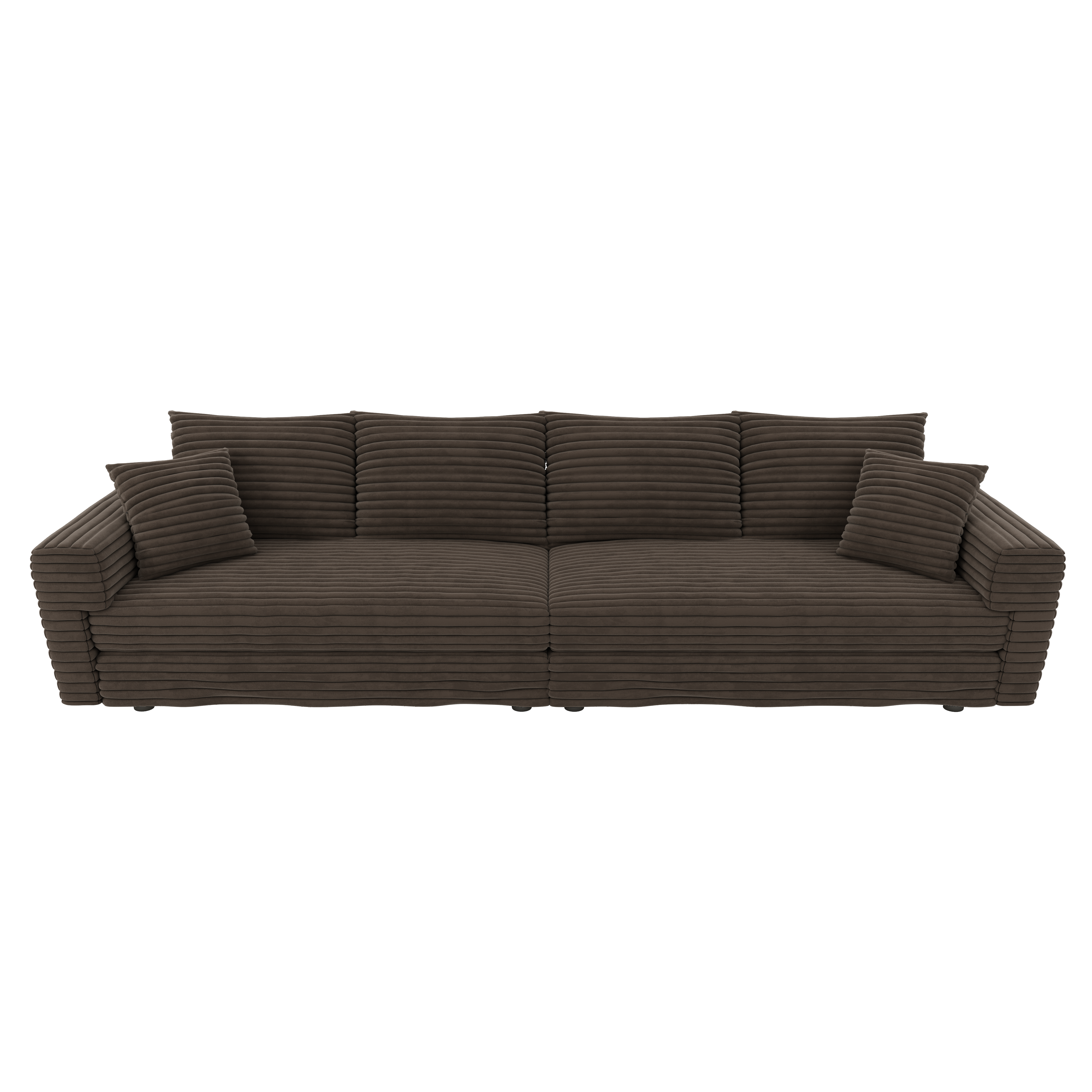 Norwalk brown sofa showing front view isolated