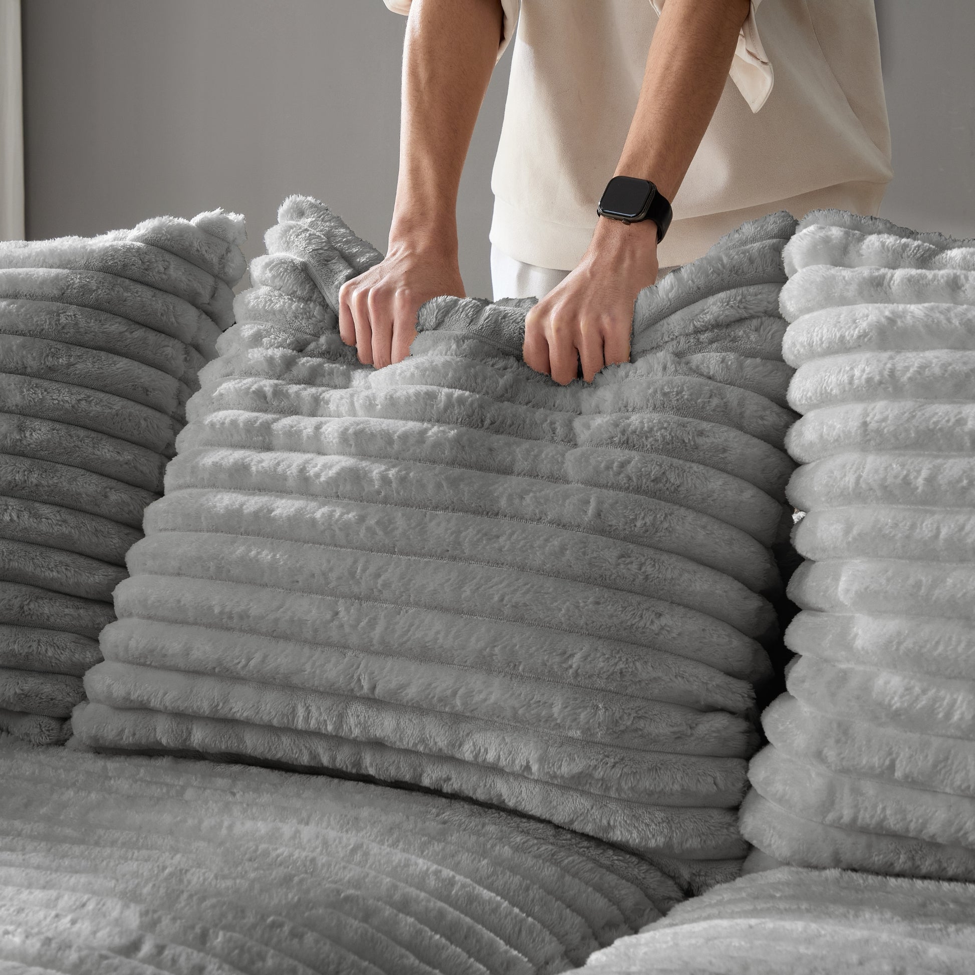 Norwalk gray sofa showing cushion compression and softness