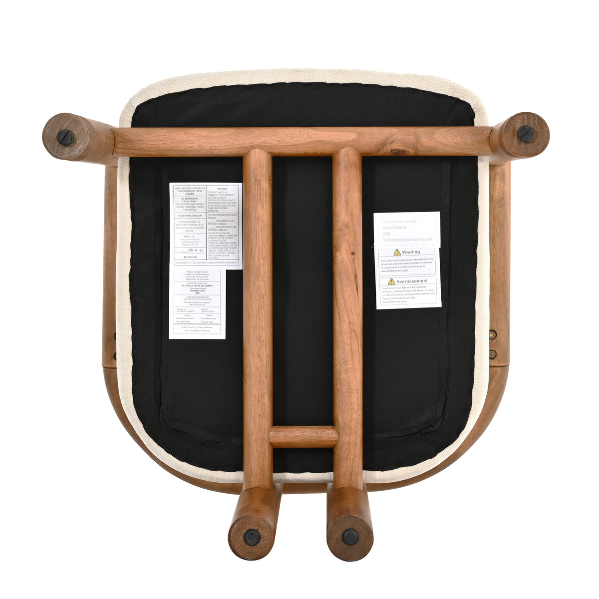 Ohrid dark brown dining chair showing upholstered seat and bolster back detail