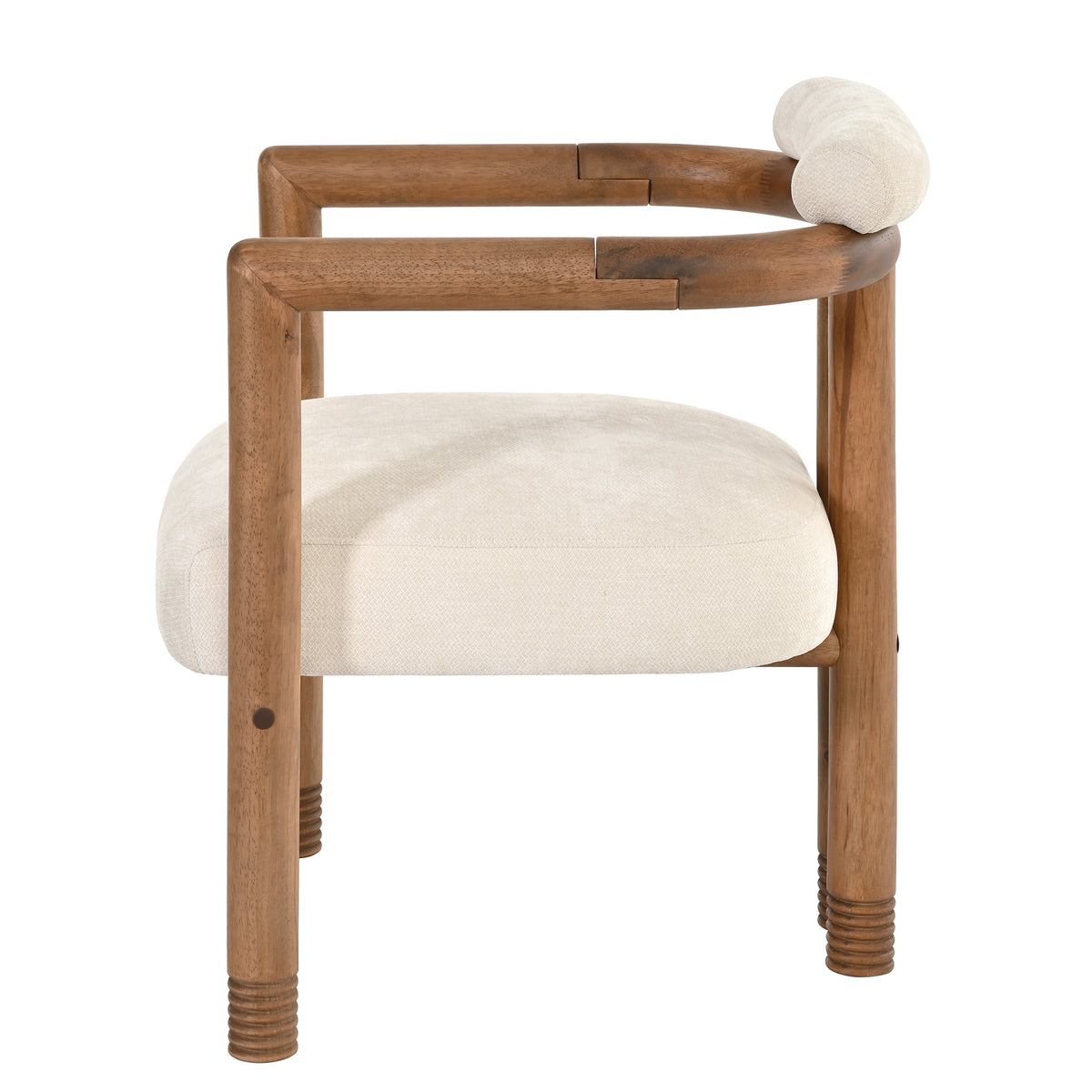 Ohrid dark brown dining chair showing single chair side view on a white background