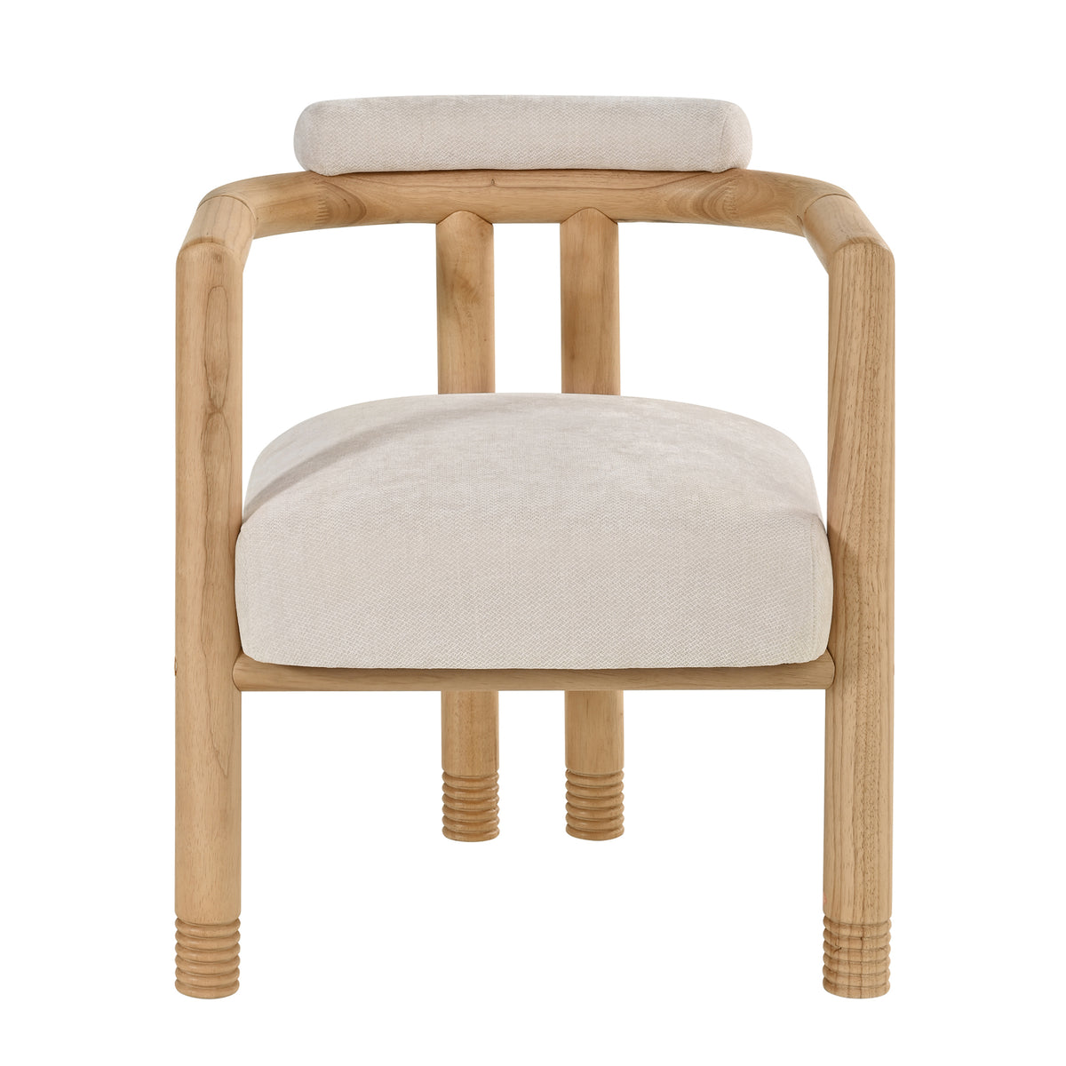 Ohrid natural dining chair showing single chair front view on a white background