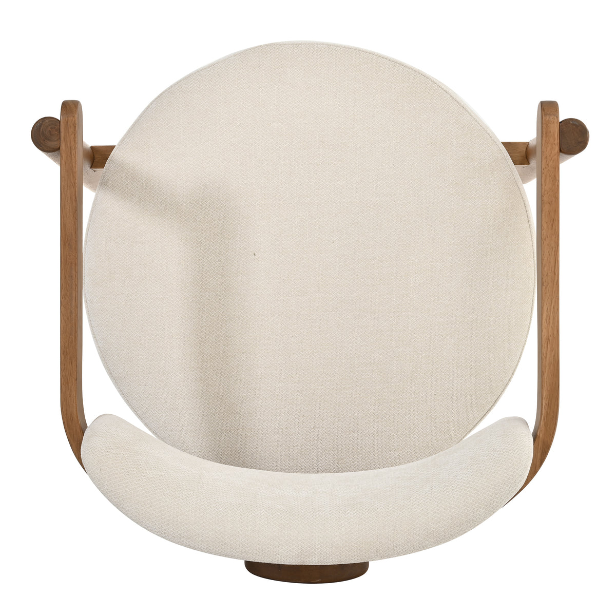Onega brown dining chair showing round cushioned seat and wraparound frame detail