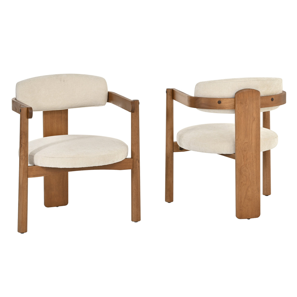 Onega brown dining chair showing front and angled views