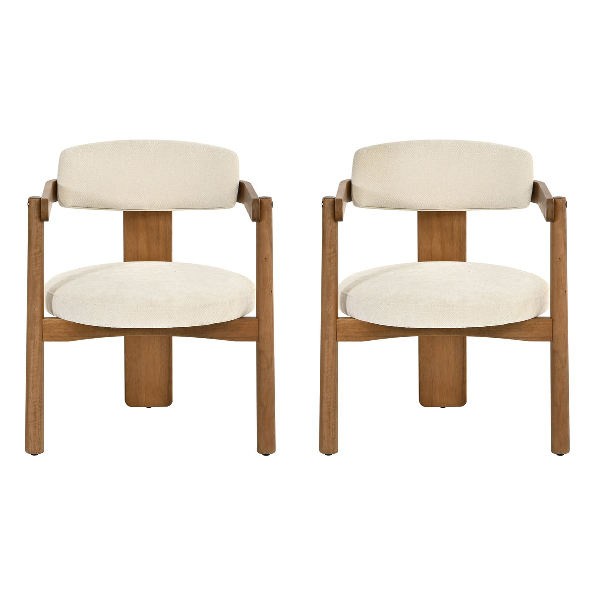 Onega brown dining chair showing pair front views