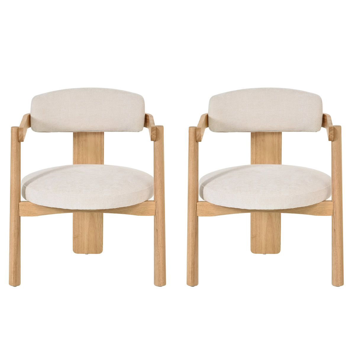 Onega natural dining chair showing pair front views
