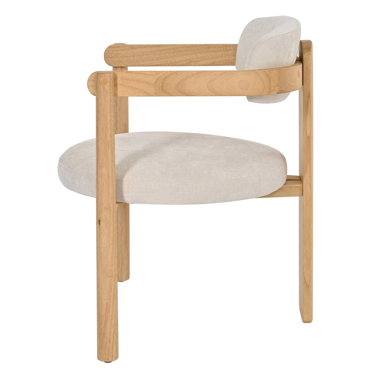 Onega natural dining chair showing side view