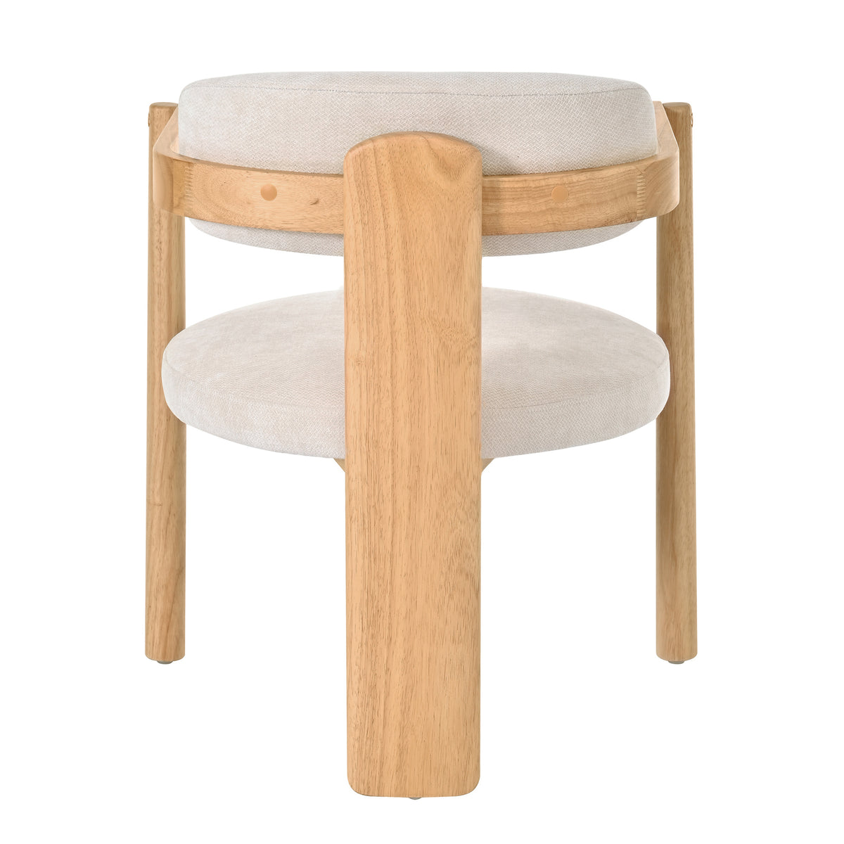 Onega natural dining chair showing rear view