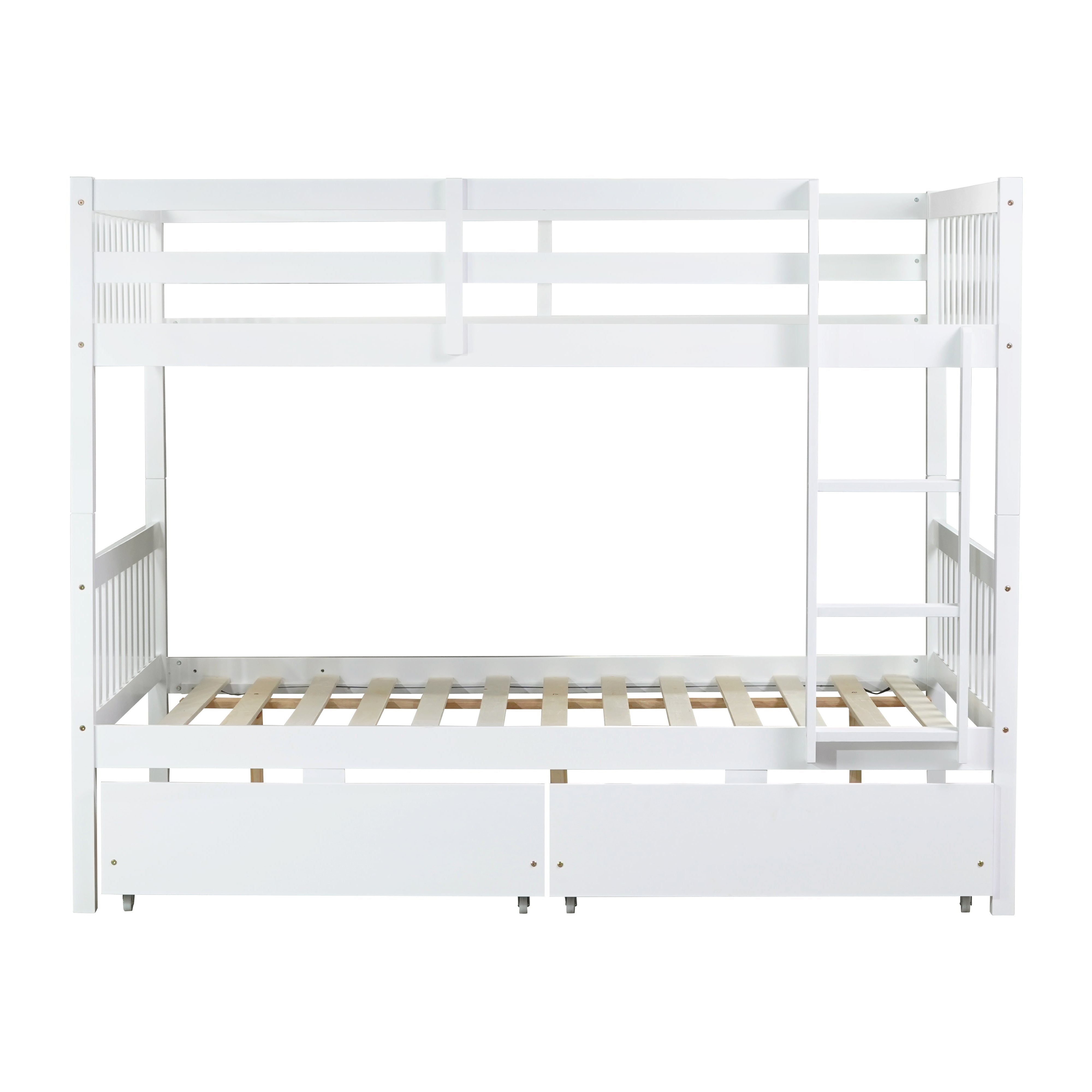 Orla white bunk bed showing the front view isolated on a white background
