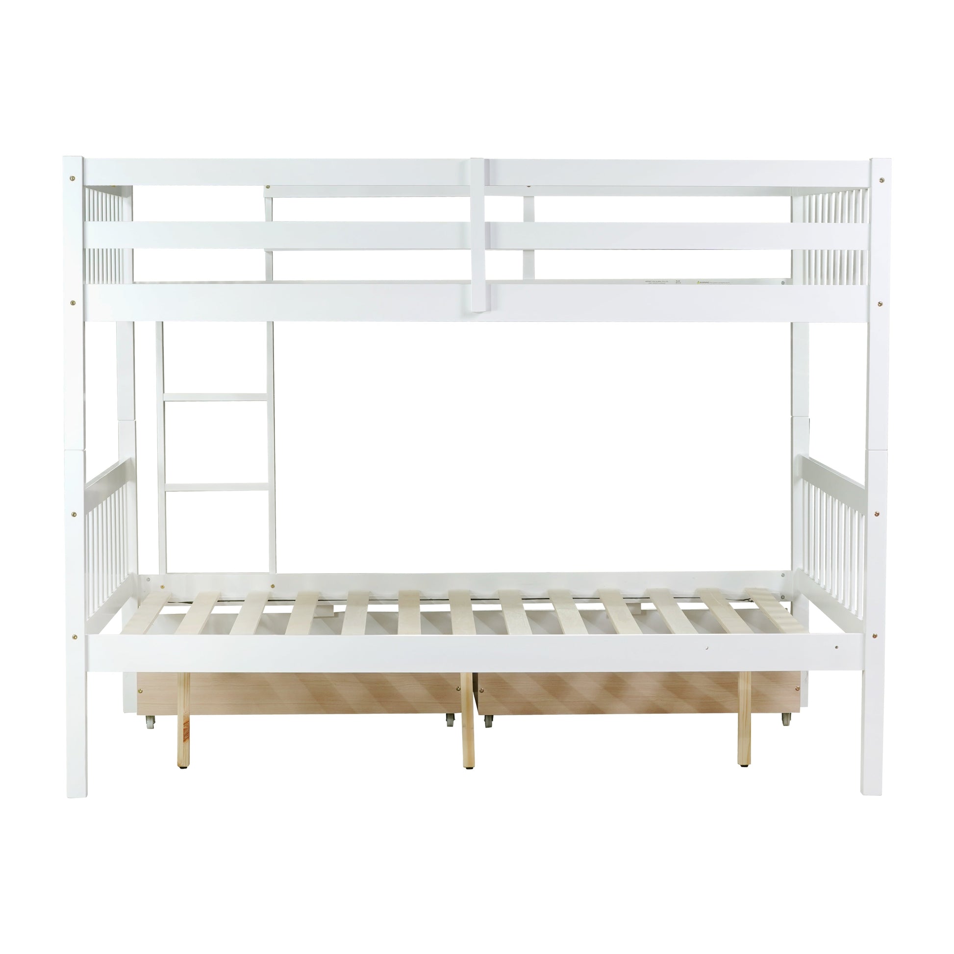 Orla white bunk bed showing the rear view isolated on a white background