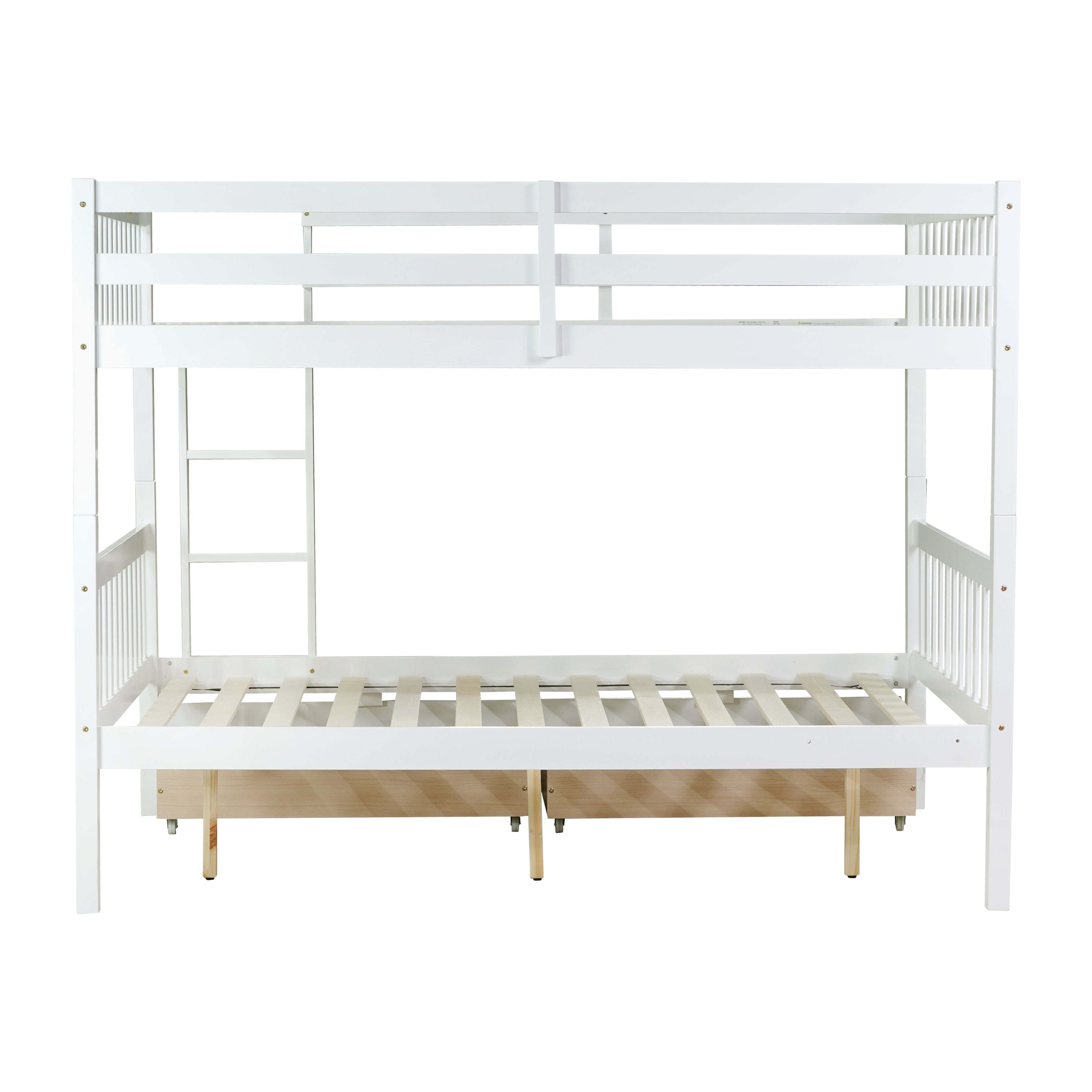 Orla white bunk bed showing the rear view isolated on a white background