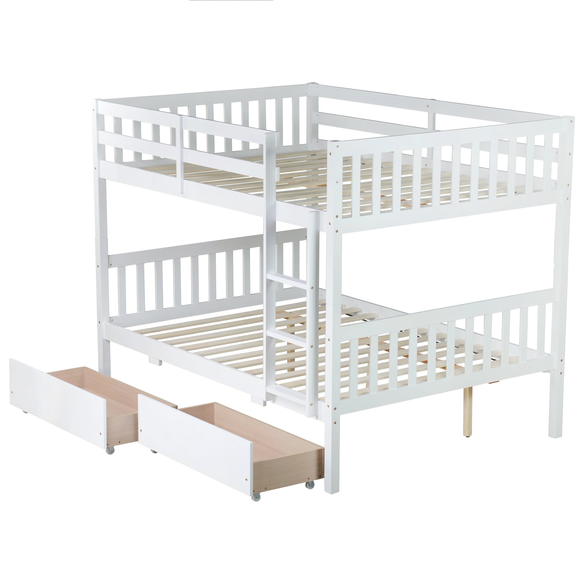 Orla white bunk bed showing an angled bunk bed view isolated on a white background
