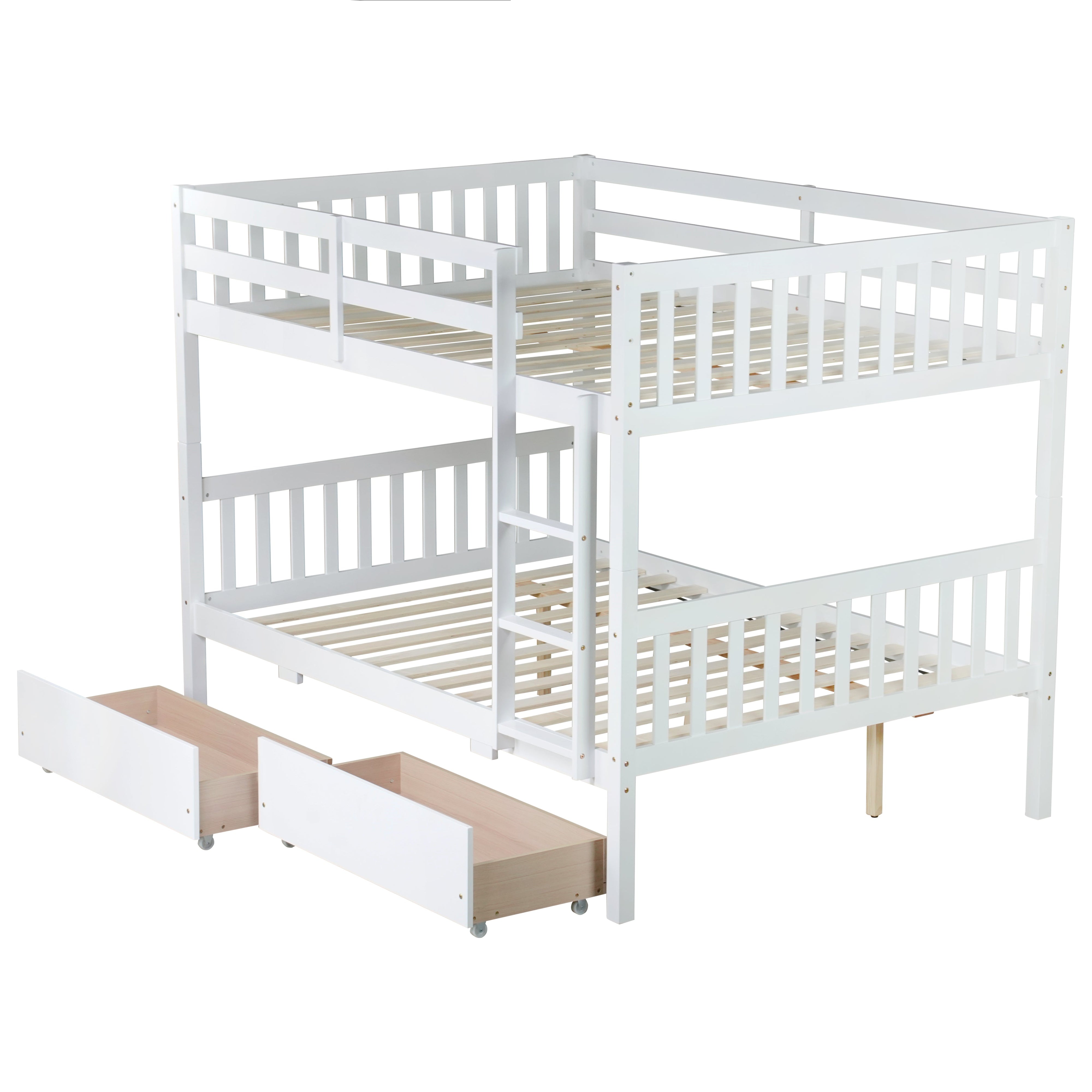 Orla white bunk bed showing an angled bunk bed view isolated on a white background