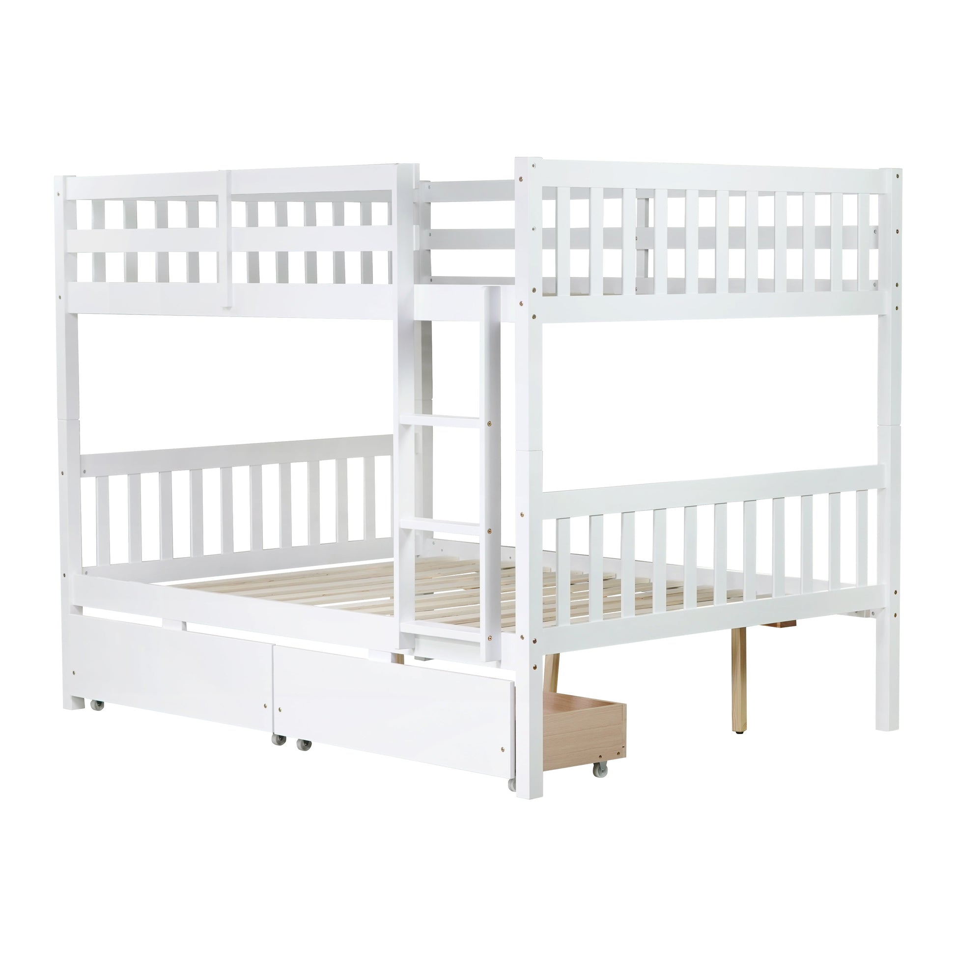 Orla white bunk bed showing another angled front view isolated on a white background