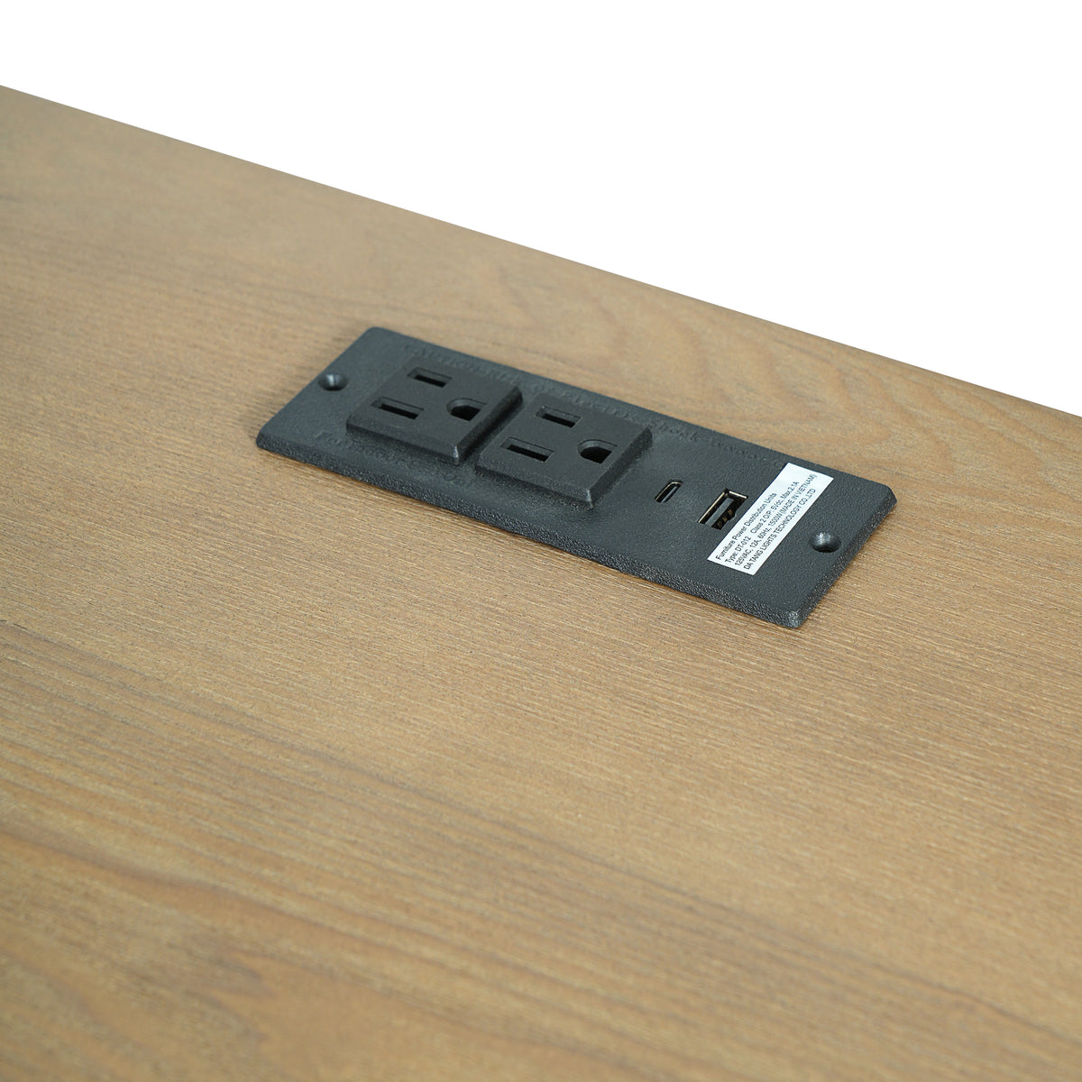 Pulse natural writing desk showing charge station detail