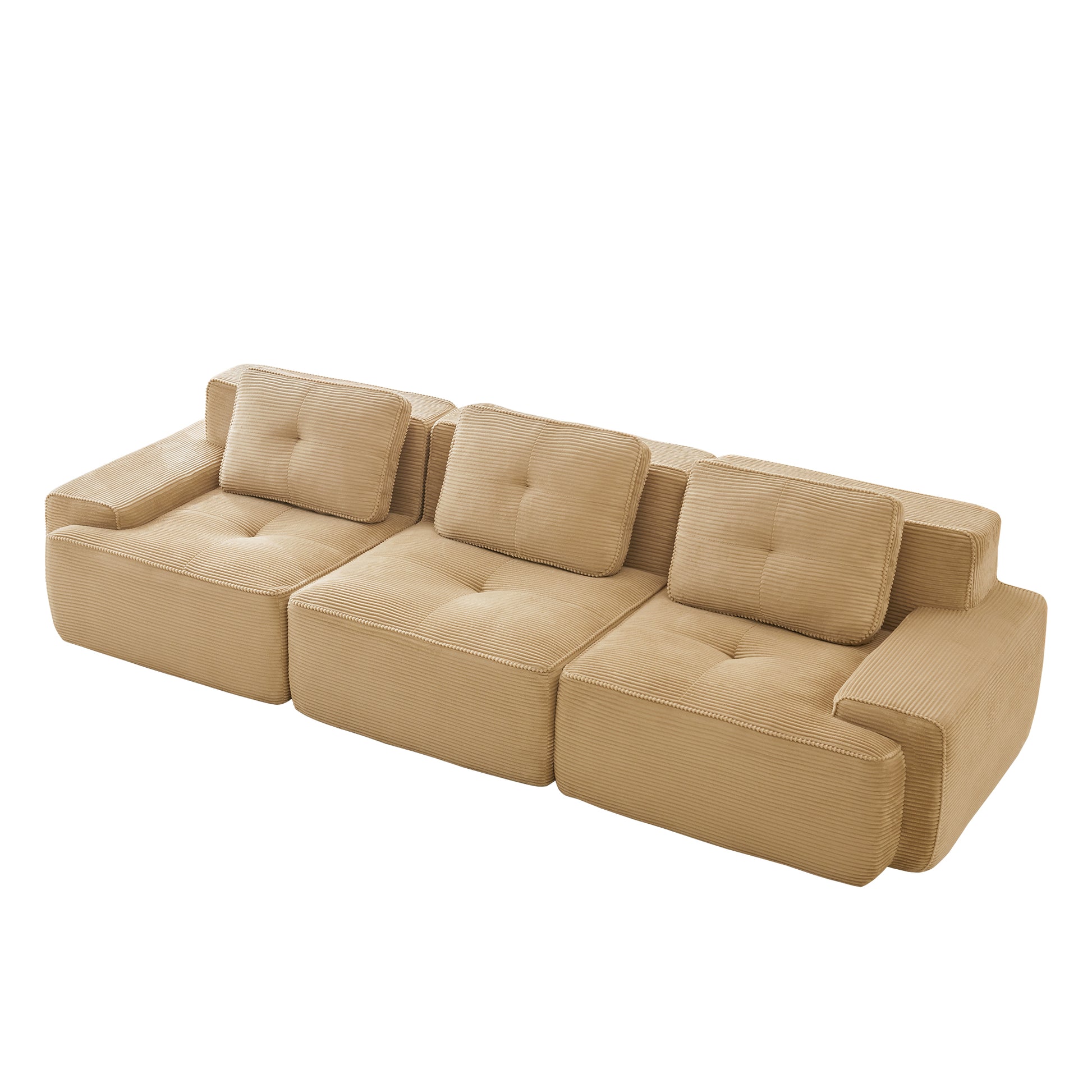 Racine beige modular sofa showing white background elevated product view