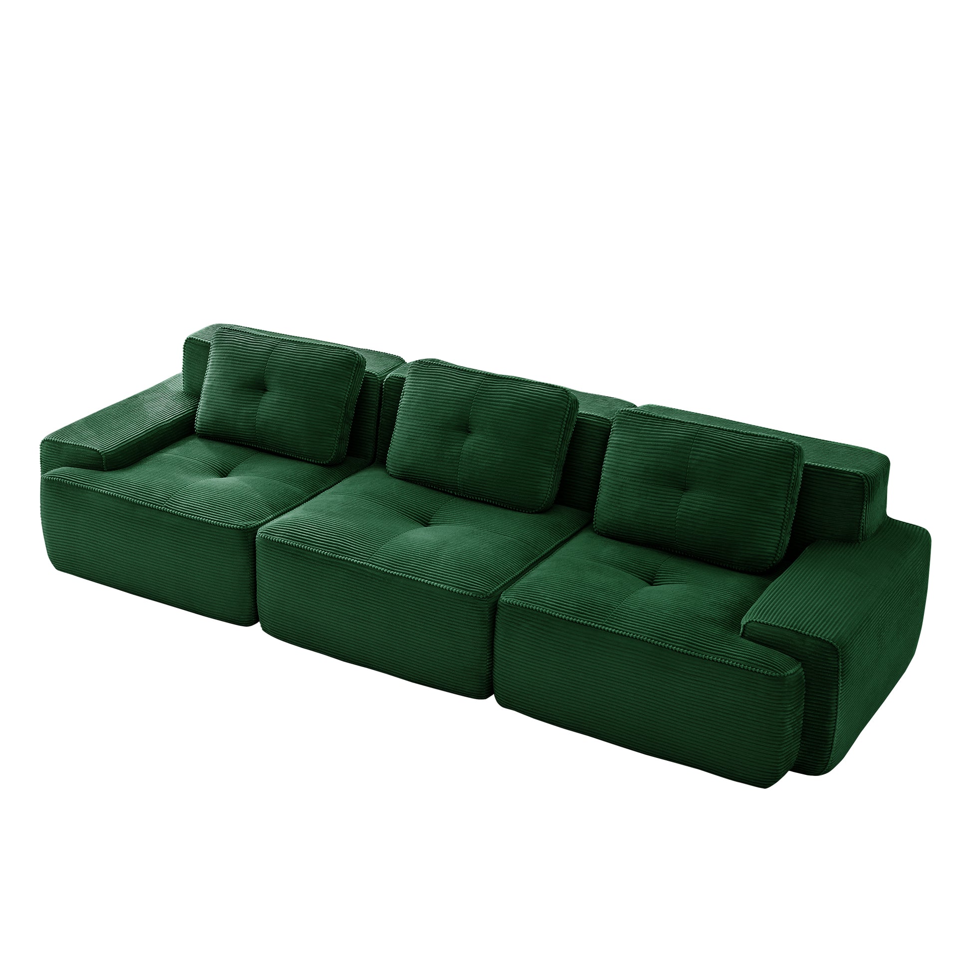 Racine black modular sofa showing angled white background product view