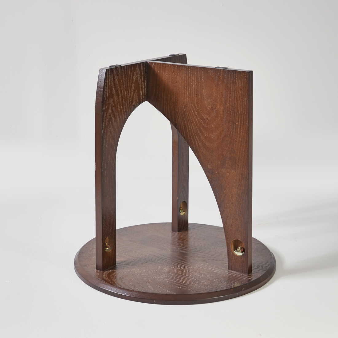 Ravon walnut end table showing angled front view isolated on white background