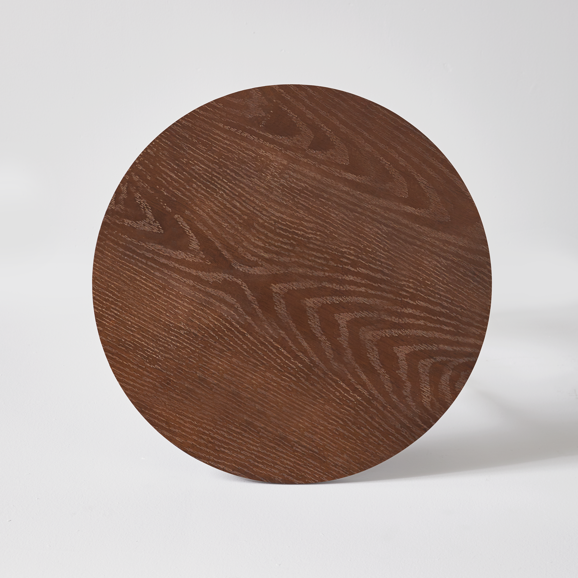 Ravon walnut end table showing rear angled view isolated on white background