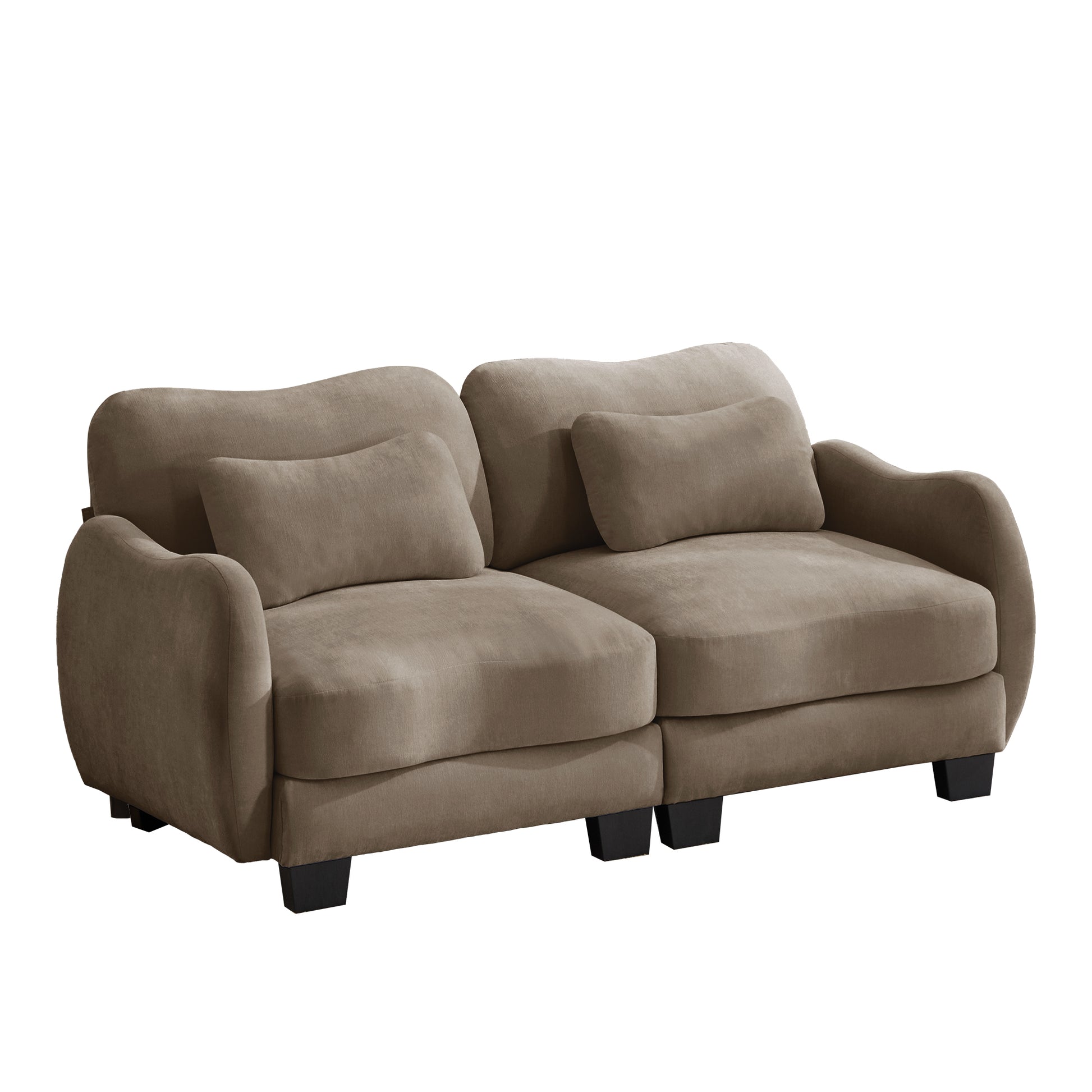 Rosedale brown loveseat sofa showing front view isolated on white background