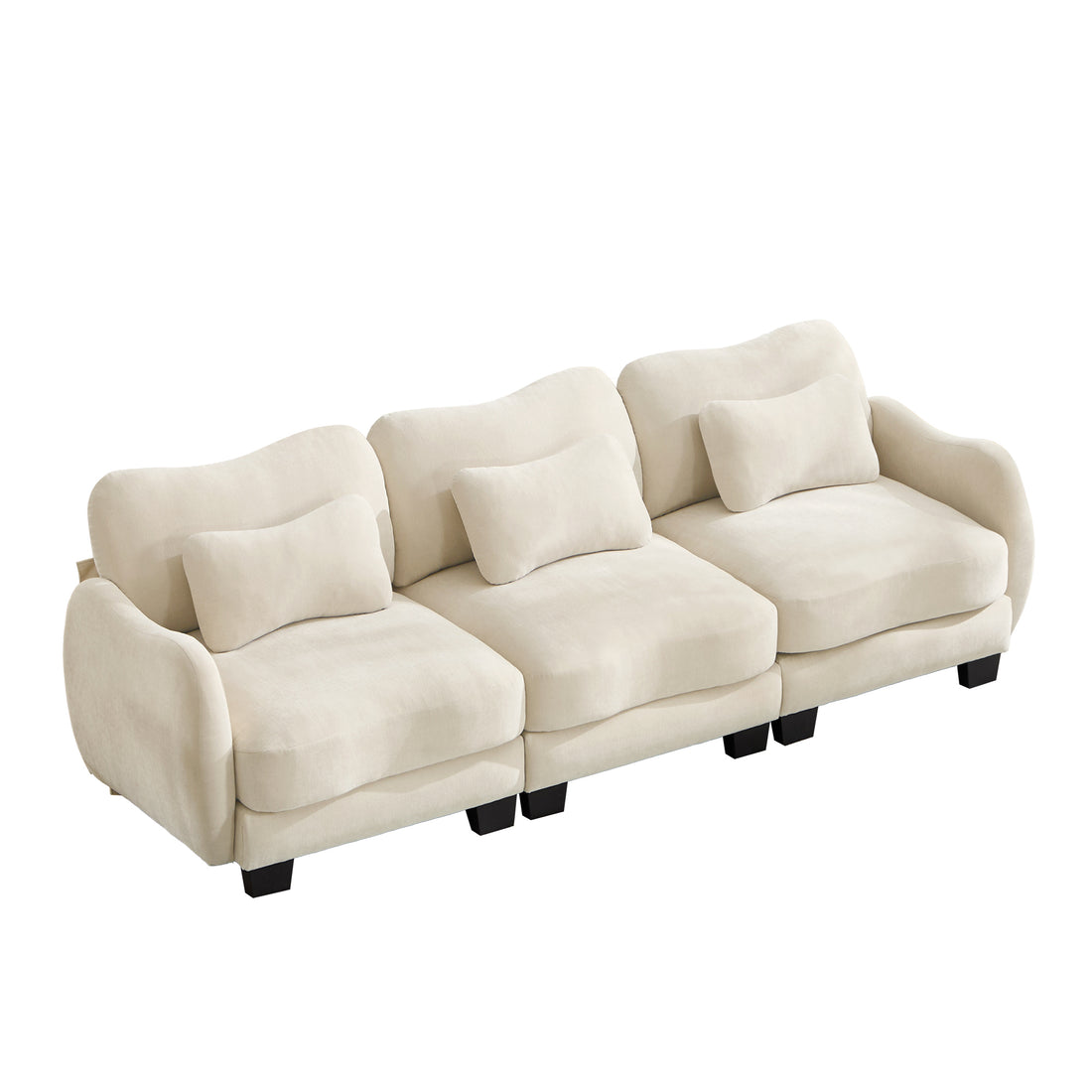 Rosedale beige modular sofa showing three quarter view isolated on white background