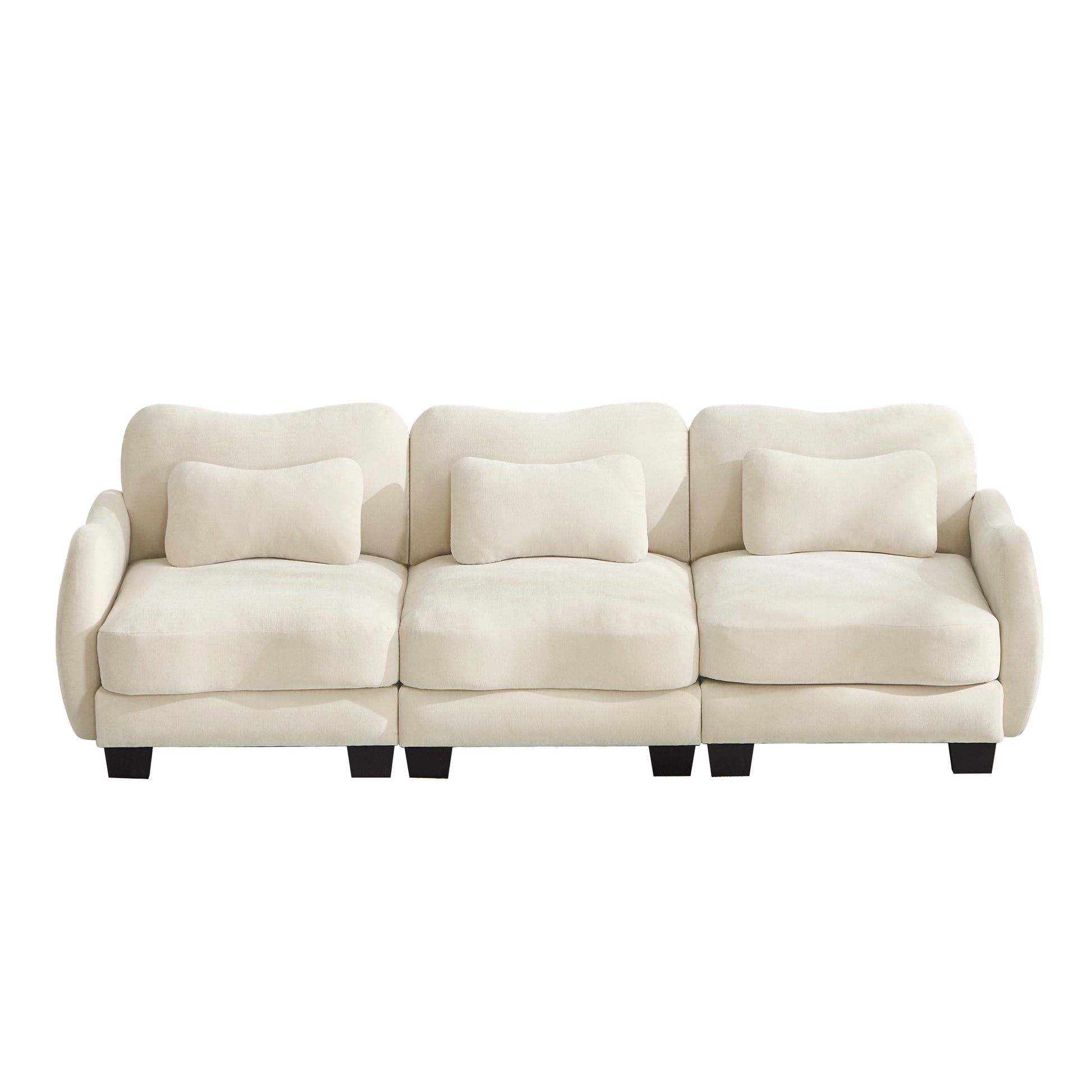 Rosedale beige modular sofa showing front view isolated on white background
