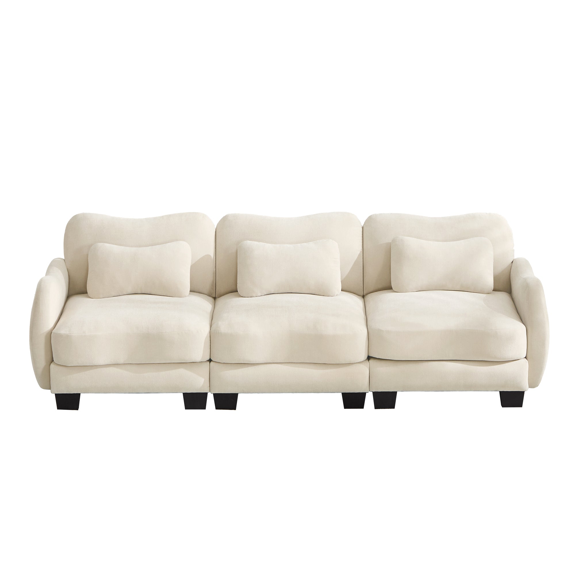 Rosedale beige modular sofa showing front view isolated on white background