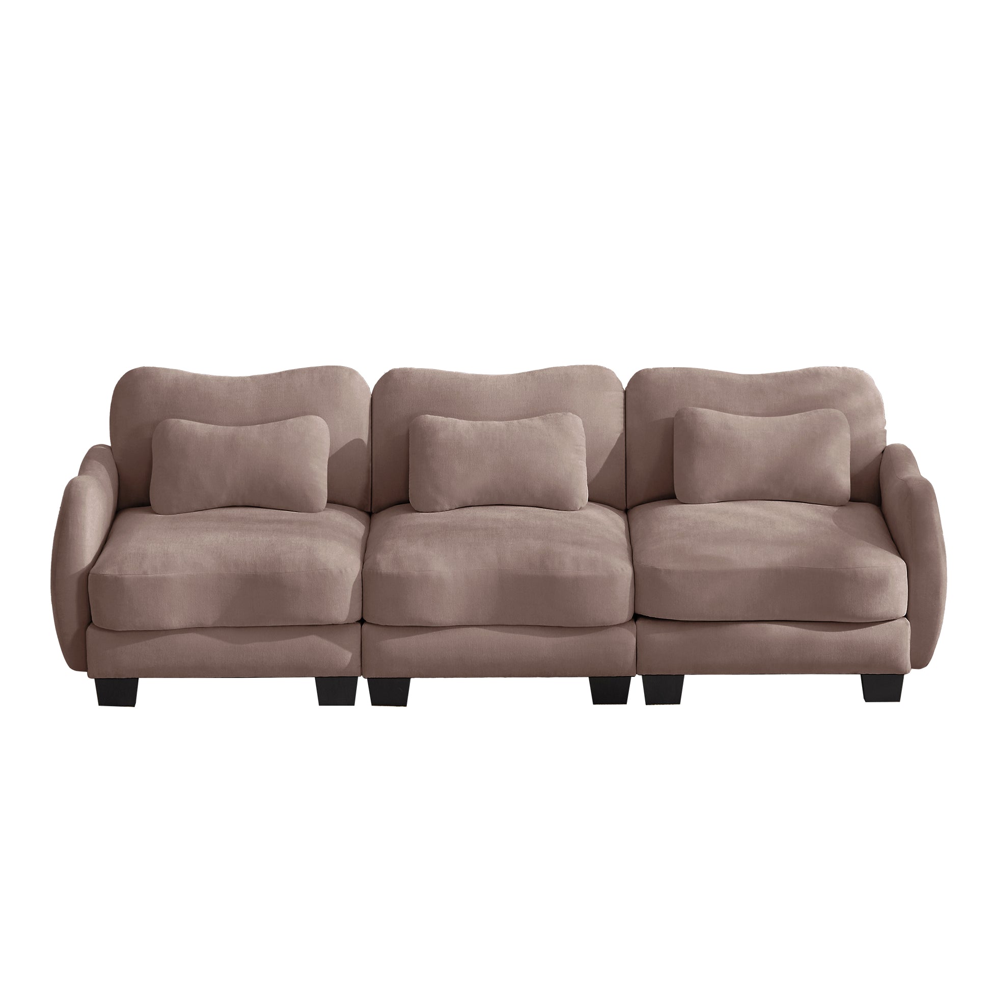 Rosedale brown gray modular sofa showing front view isolated on white background