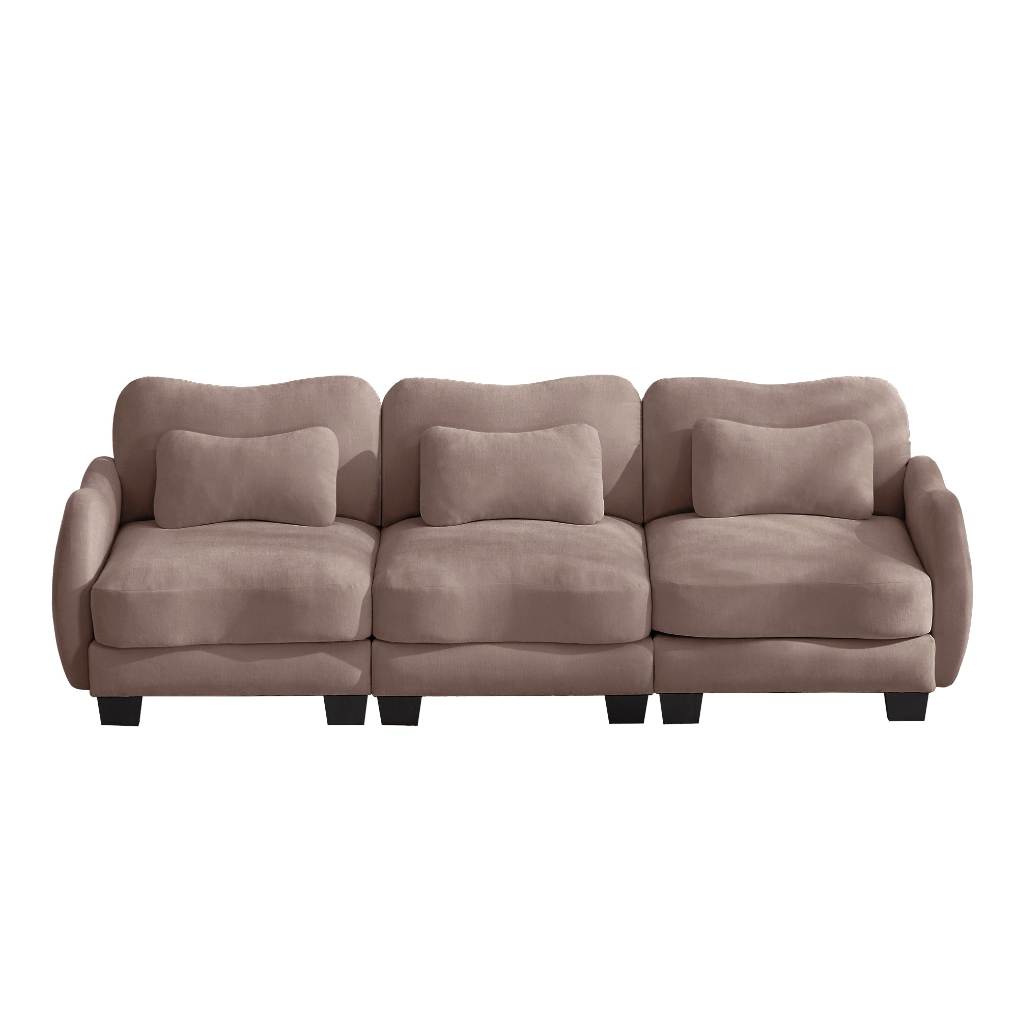 Rosedale brown gray modular sofa showing front view isolated on white background