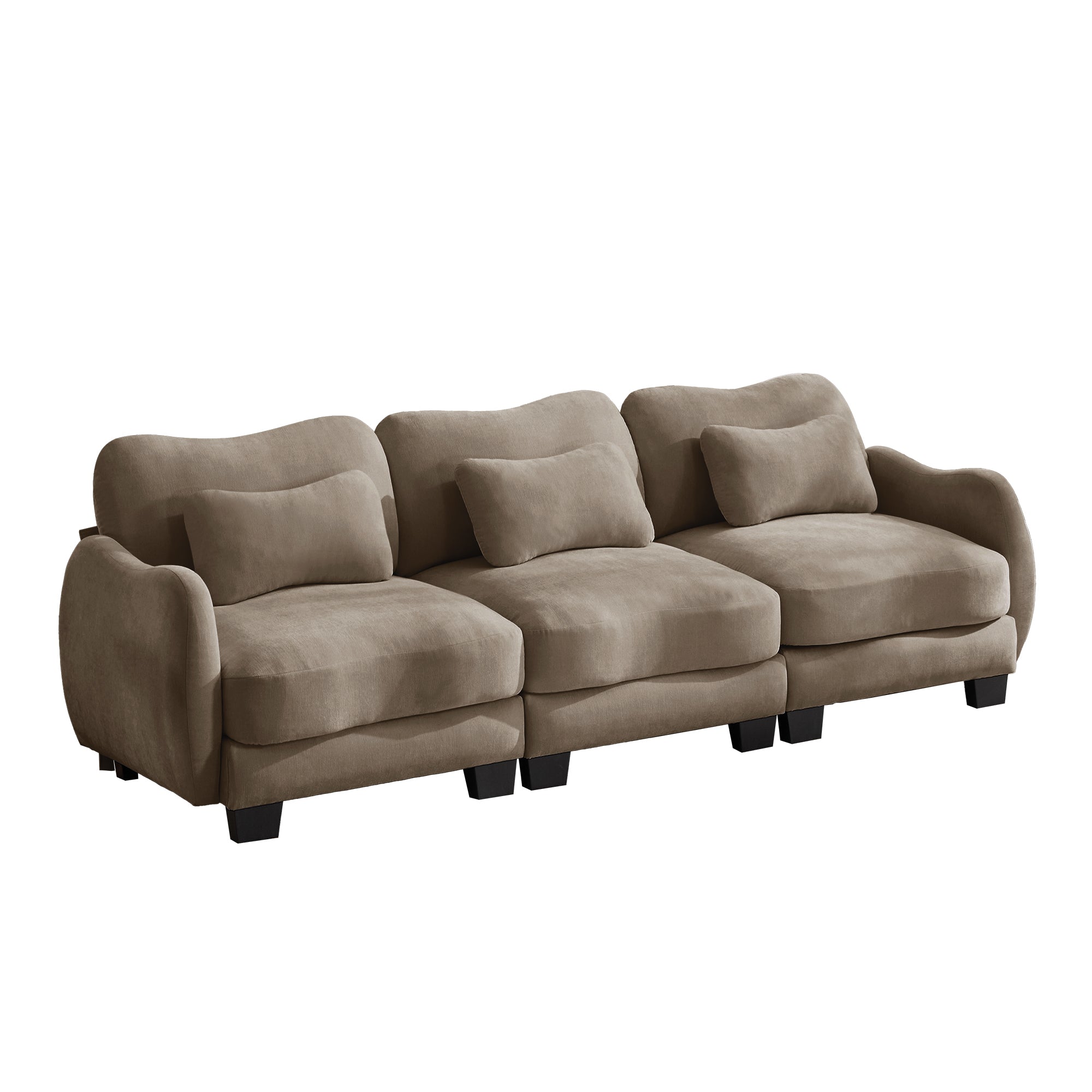 Rosedale brown modular sofa showing angled front view isolated on white background