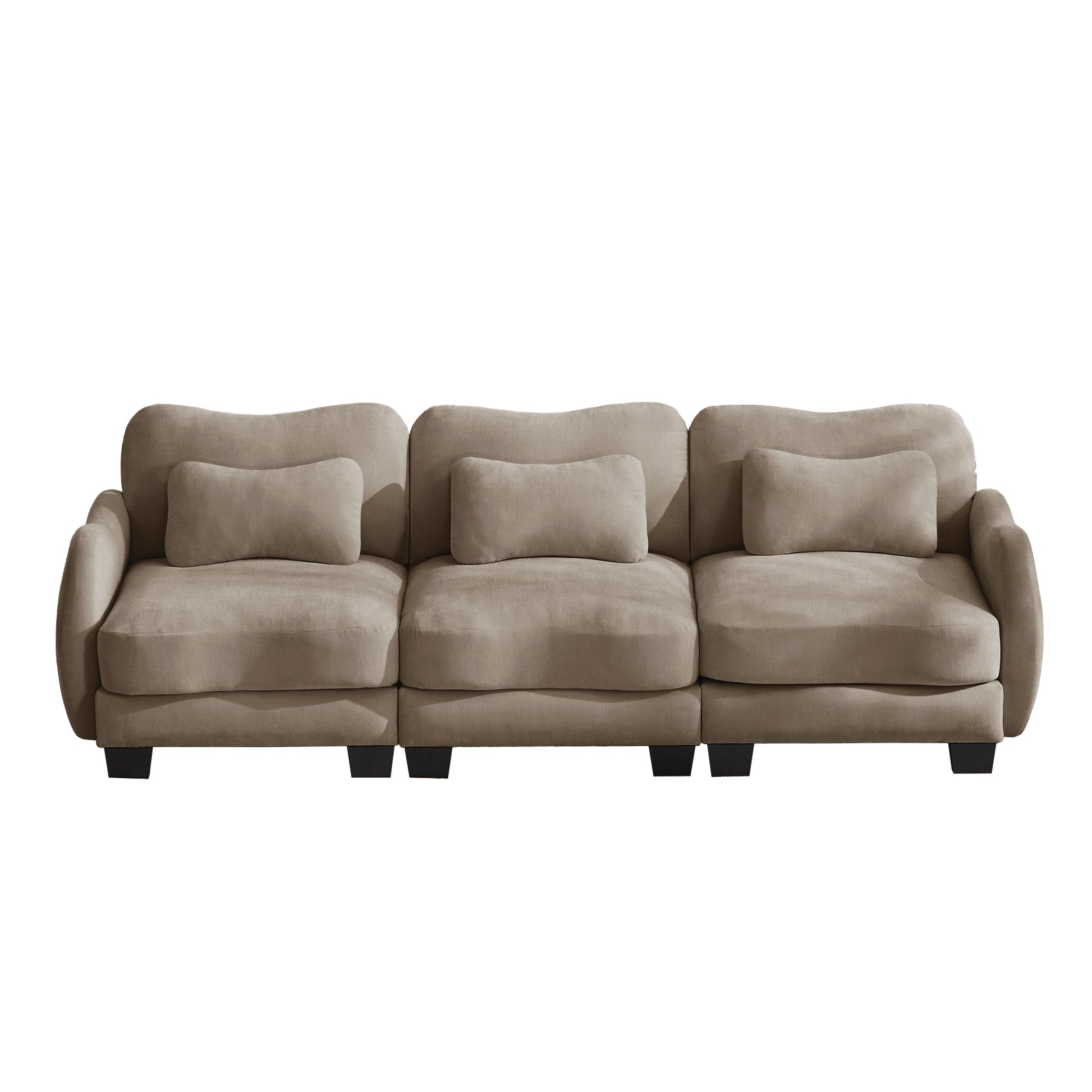 Rosedale brown modular sofa showing front view isolated on white background