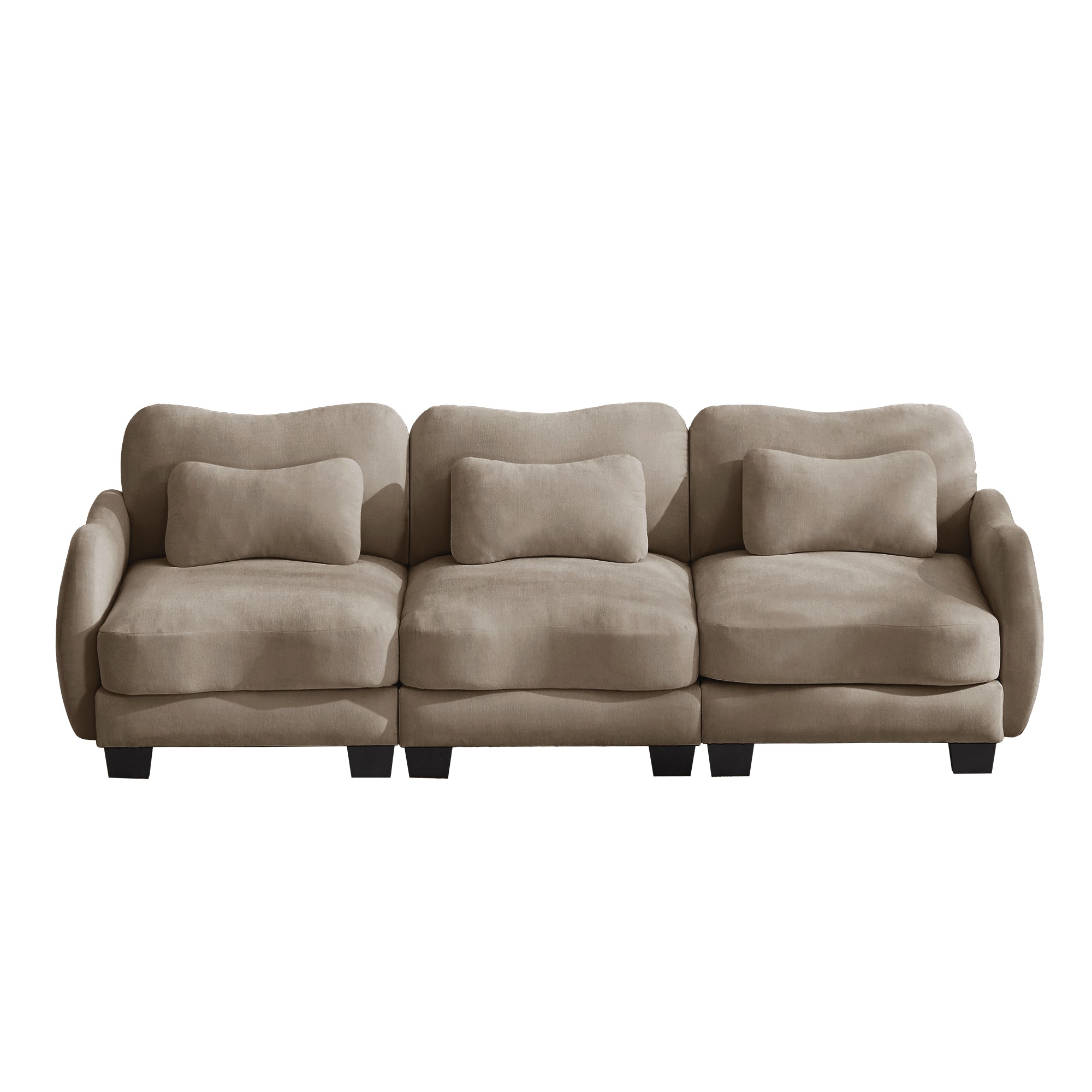 Rosedale brown modular sofa showing front view isolated on white background