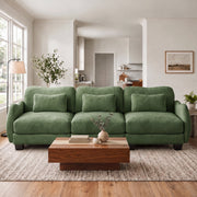 Rosedale green modular sofa showing angled front view in a living room