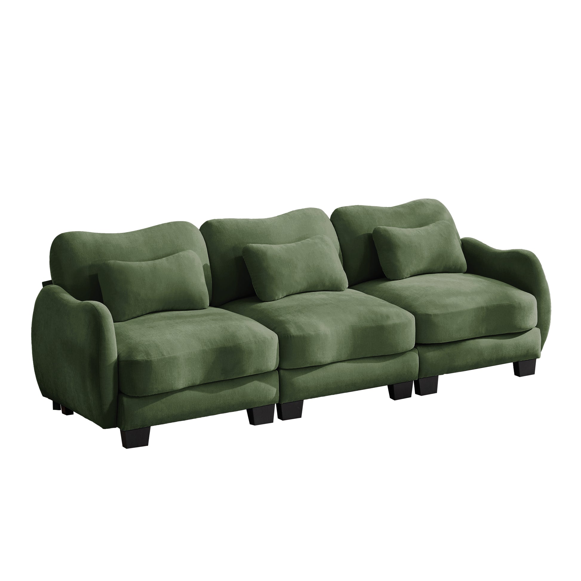 Rosedale green modular sofa showing front view isolated on white background