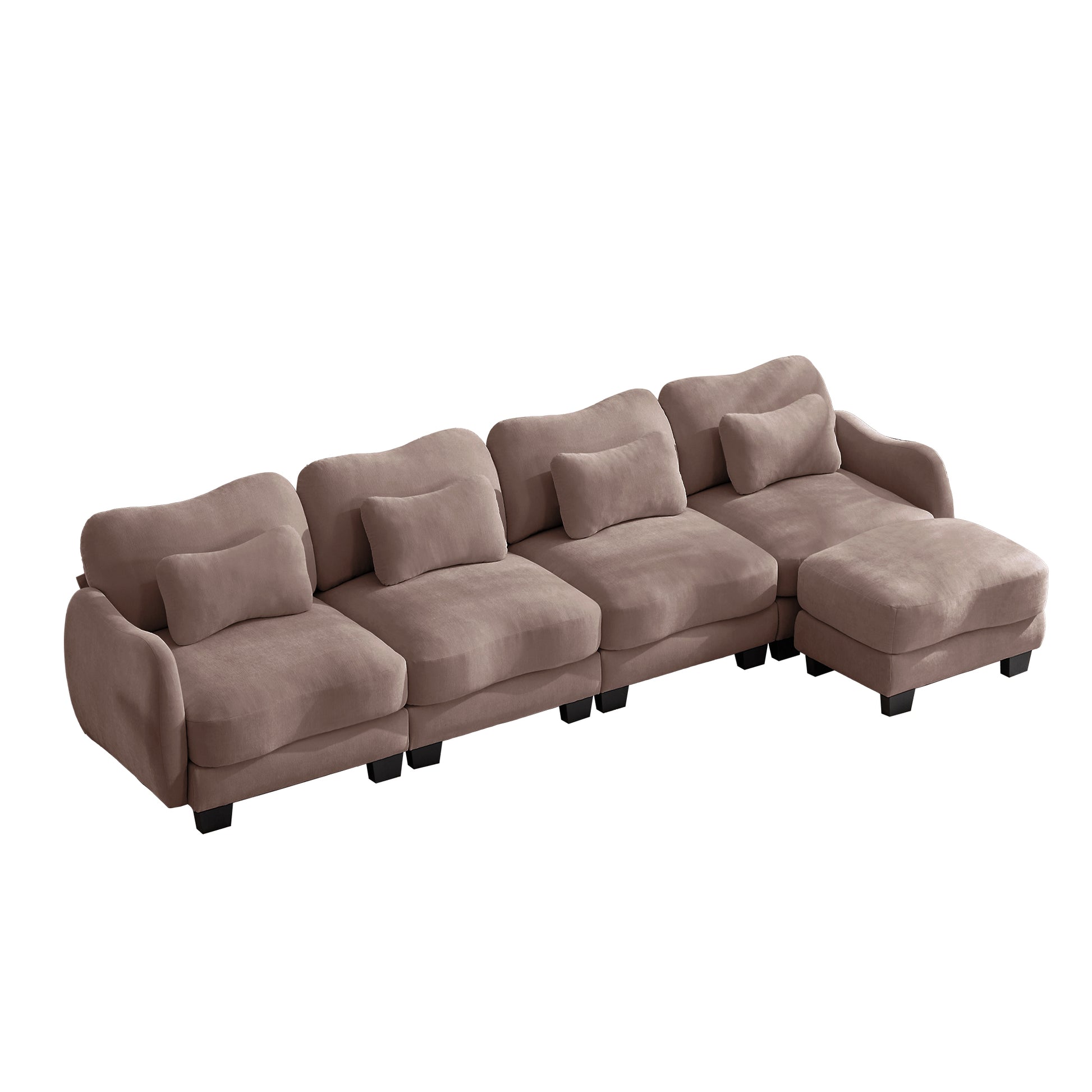 Rosedale brown gray sectional sofa showing three quarter view isolated on white background