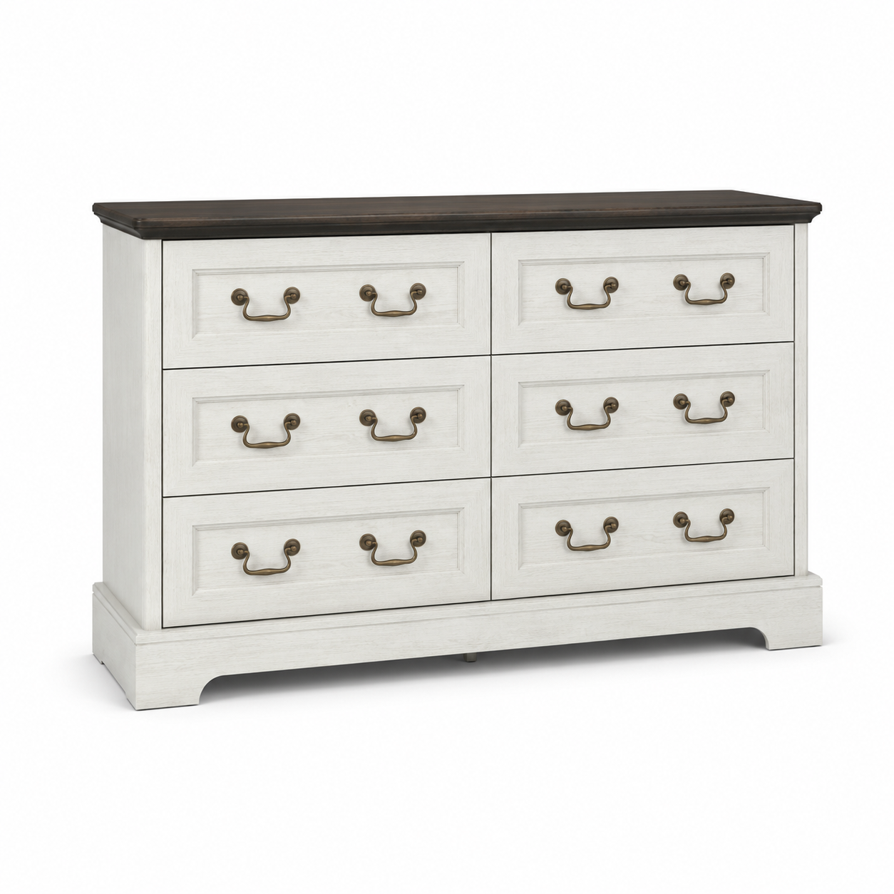 Roseline 47" Farmhouse 6-Drawer Dresser TV Stand with Metal Handles