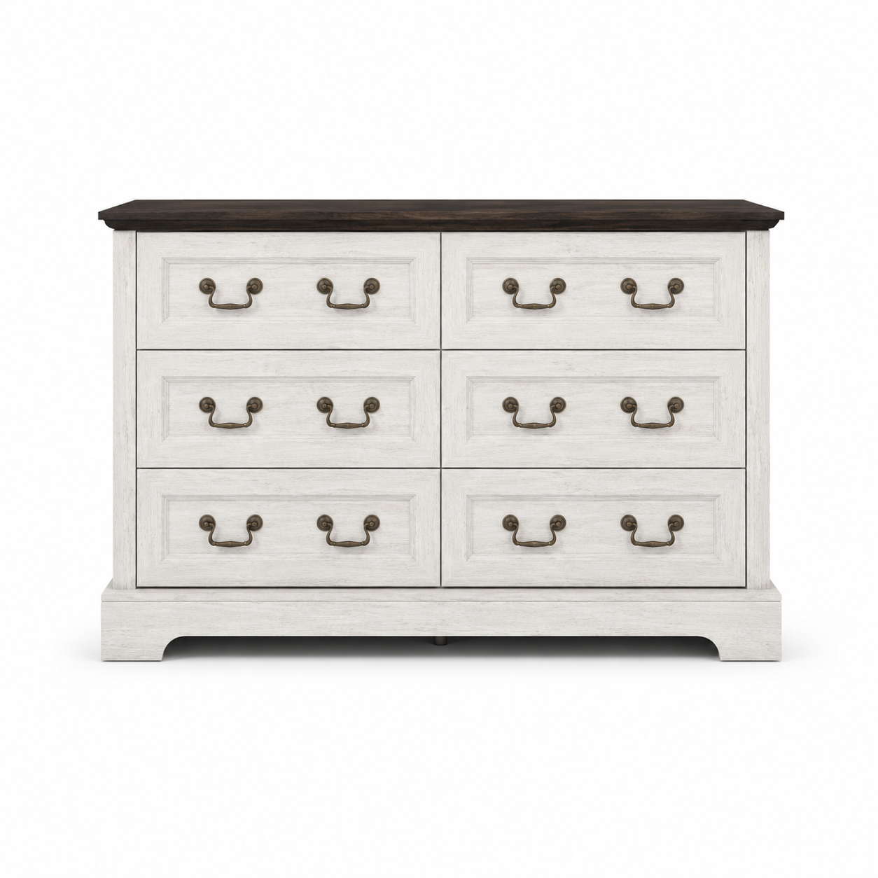 Roseline 47" Farmhouse 6-Drawer Dresser TV Stand with Metal Handles