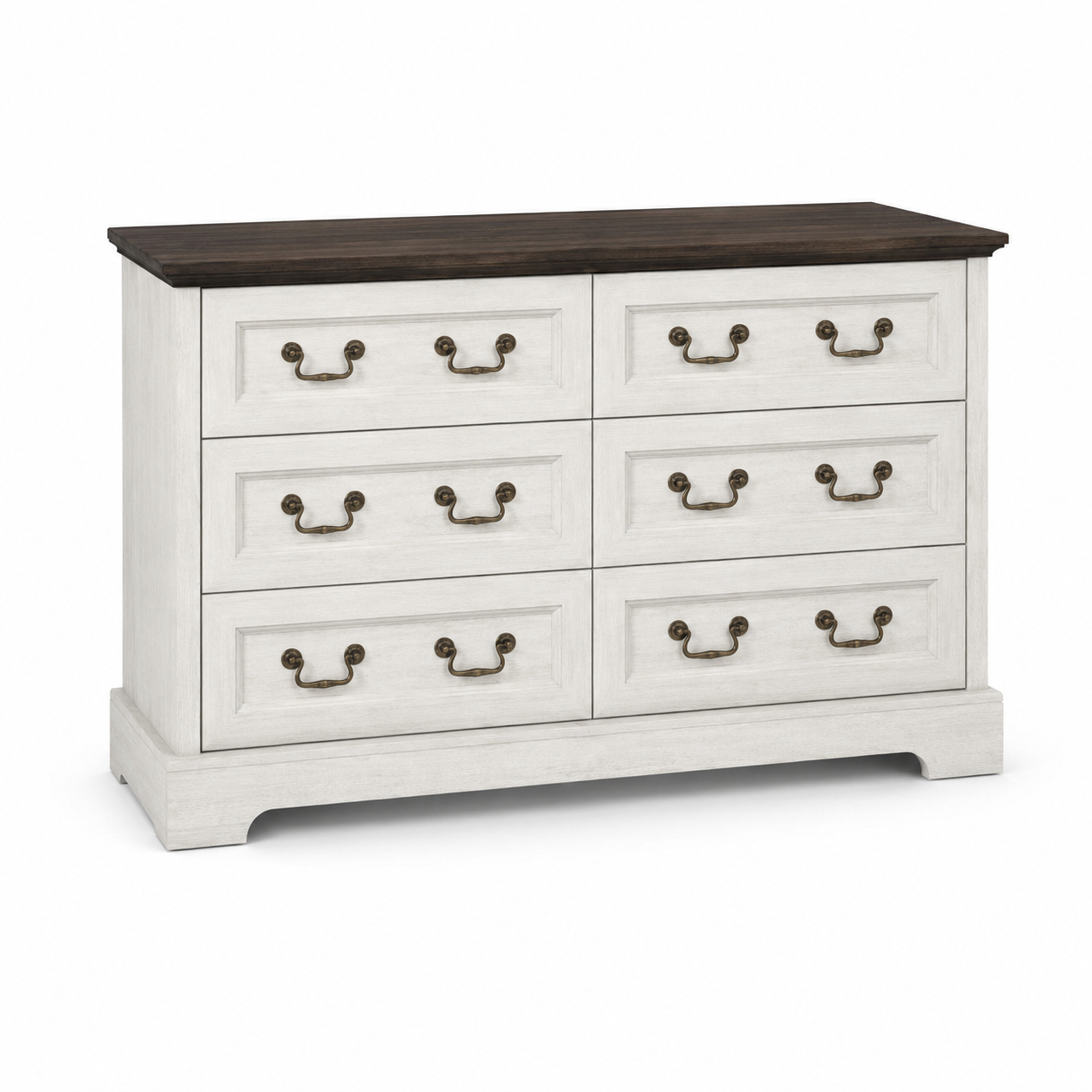 Roseline 47" Farmhouse 6-Drawer Dresser TV Stand with Metal Handles